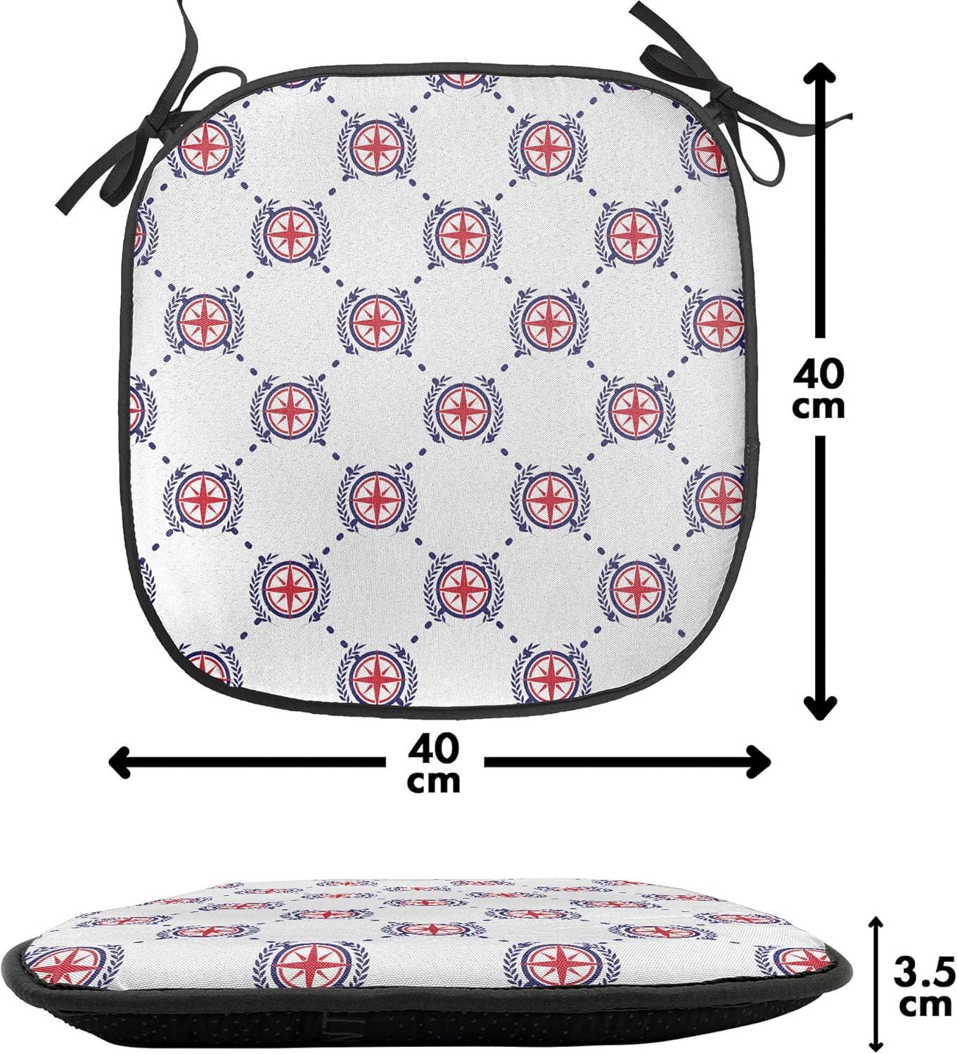 imageAmbesonne Love Chair Seating Cushion Set of 4 Hipster Hearts Pattern with Love You Texts Heart Shapes Valentines Day Theme AntiSlip Seat Padding for Kitchen amp Patio 16x16 Vermilion MulticolorDark Blue Dark Coral