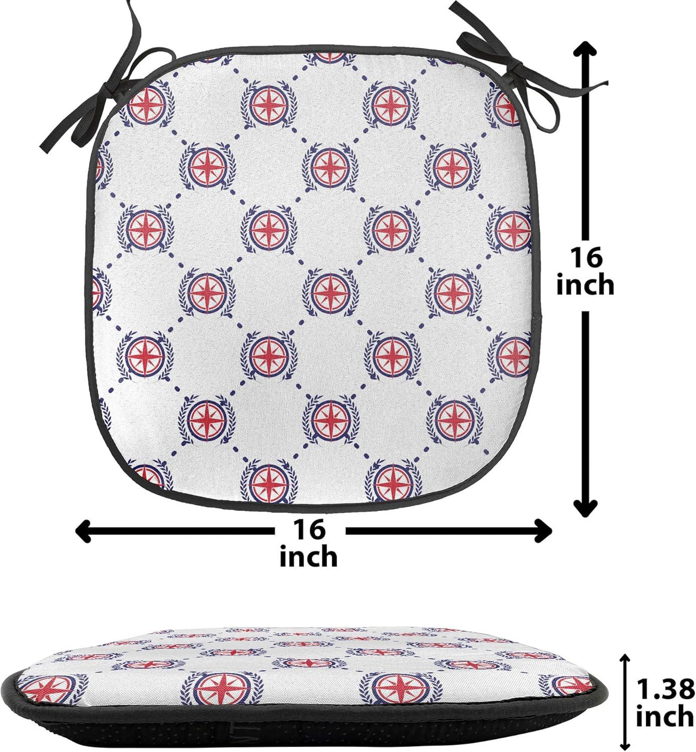 imageAmbesonne Love Chair Seating Cushion Set of 4 Hipster Hearts Pattern with Love You Texts Heart Shapes Valentines Day Theme AntiSlip Seat Padding for Kitchen amp Patio 16x16 Vermilion MulticolorDark Blue Dark Coral