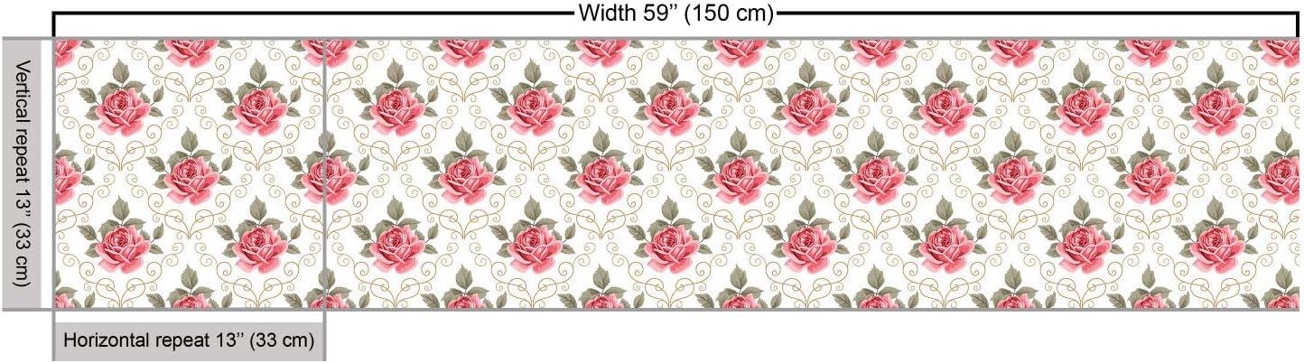 imageAmbesonne Paris Fabric by The Yard Valentines Day Theme with Eiffel Kissing Couple Hot Air Balloon Wedding Concept Decorative Fabric for Upholstery and Home Accents 2 Yards Pink RoseGreen Pink