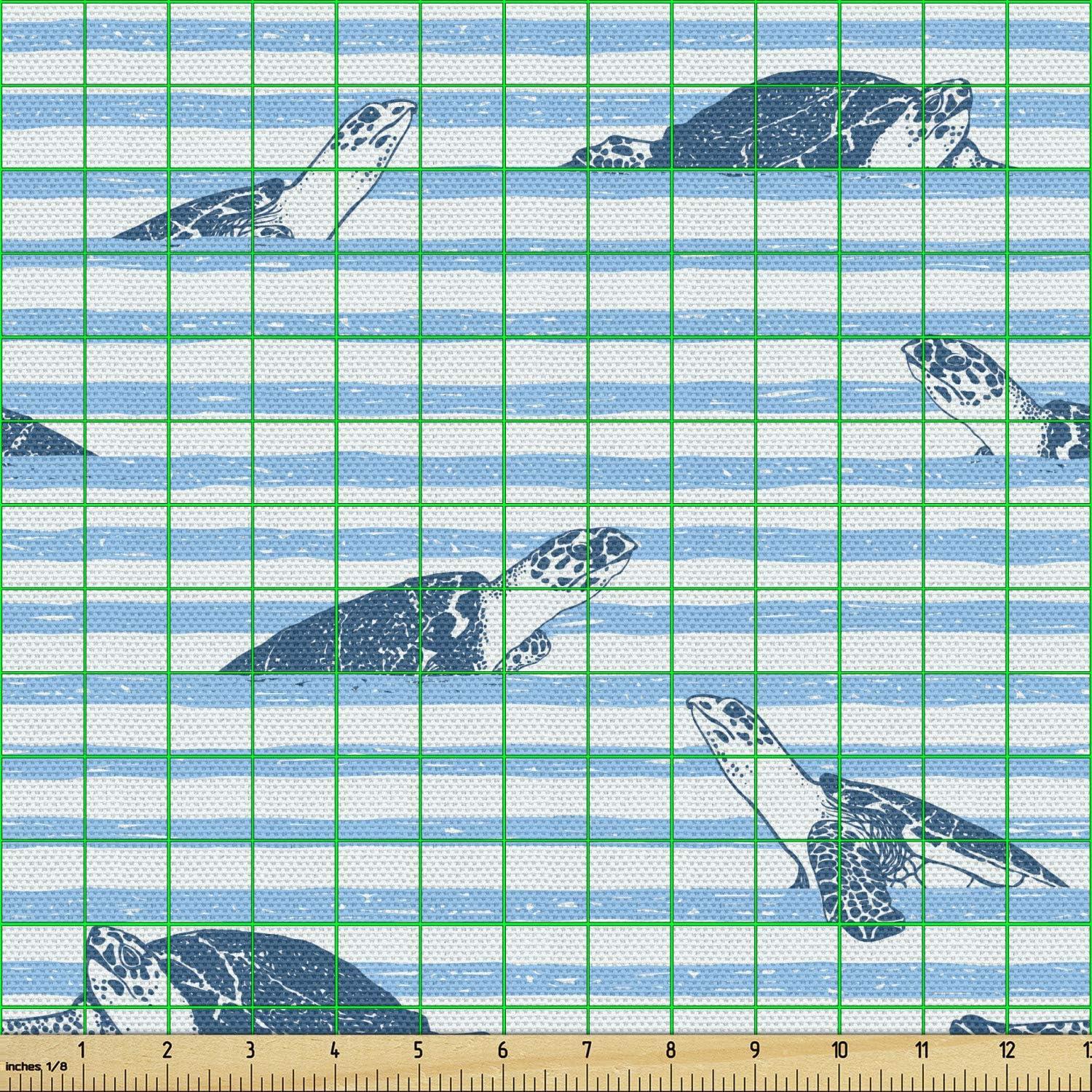 imageAmbesonne Paris Fabric by The Yard Valentines Day Theme with Eiffel Kissing Couple Hot Air Balloon Wedding Concept Decorative Fabric for Upholstery and Home Accents 2 Yards Pink RoseNavy Blue