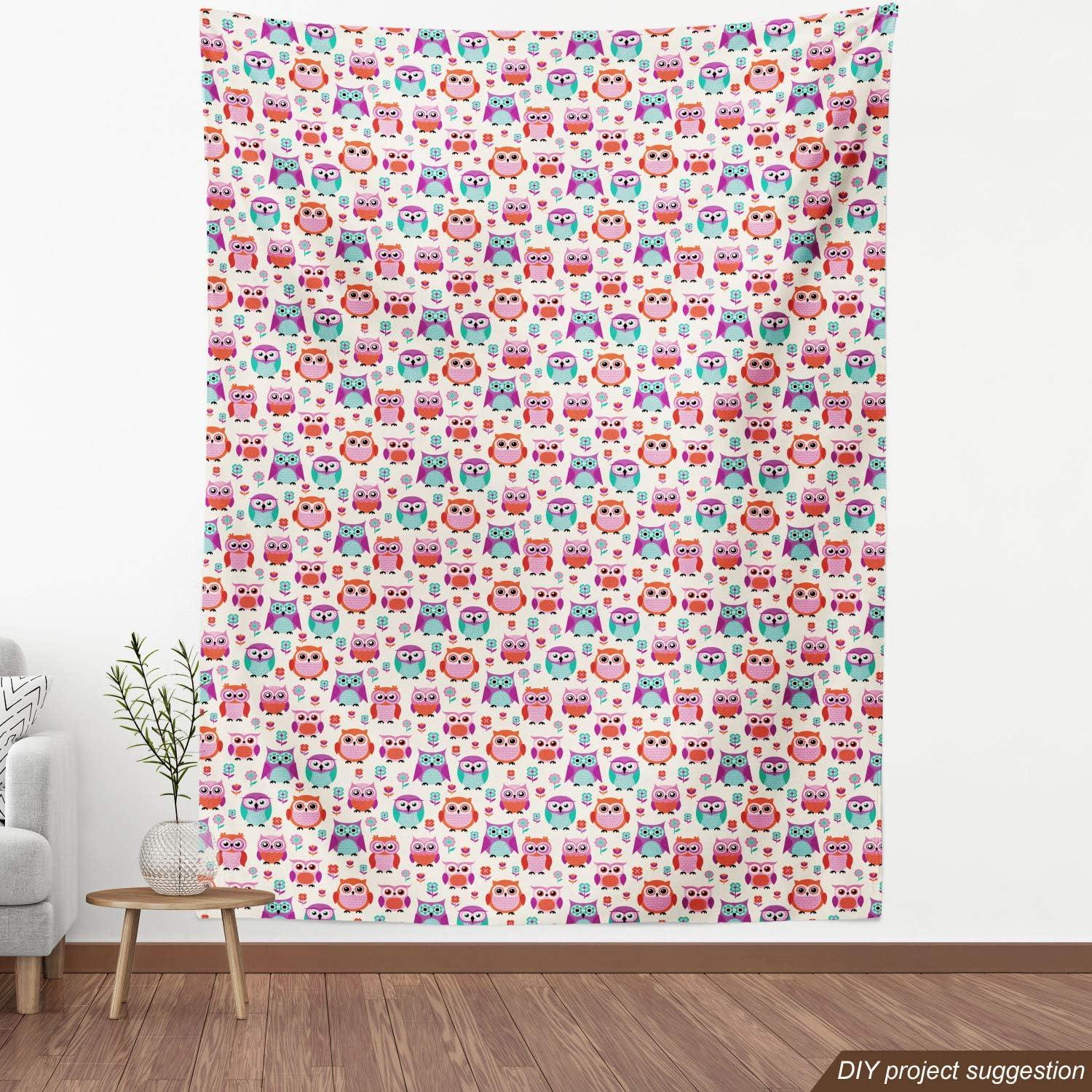 imageAmbesonne Paris Fabric by The Yard Valentines Day Theme with Eiffel Kissing Couple Hot Air Balloon Wedding Concept Decorative Fabric for Upholstery and Home Accents 2 Yards Pink RoseFuchsia Seafoam
