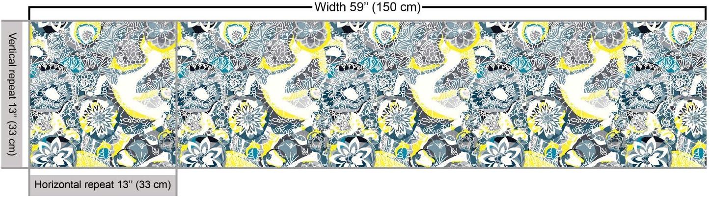 imageAmbesonne Paris Fabric by The Yard Valentines Day Theme with Eiffel Kissing Couple Hot Air Balloon Wedding Concept Decorative Fabric for Upholstery and Home Accents 2 Yards Pink RoseYellow Blue