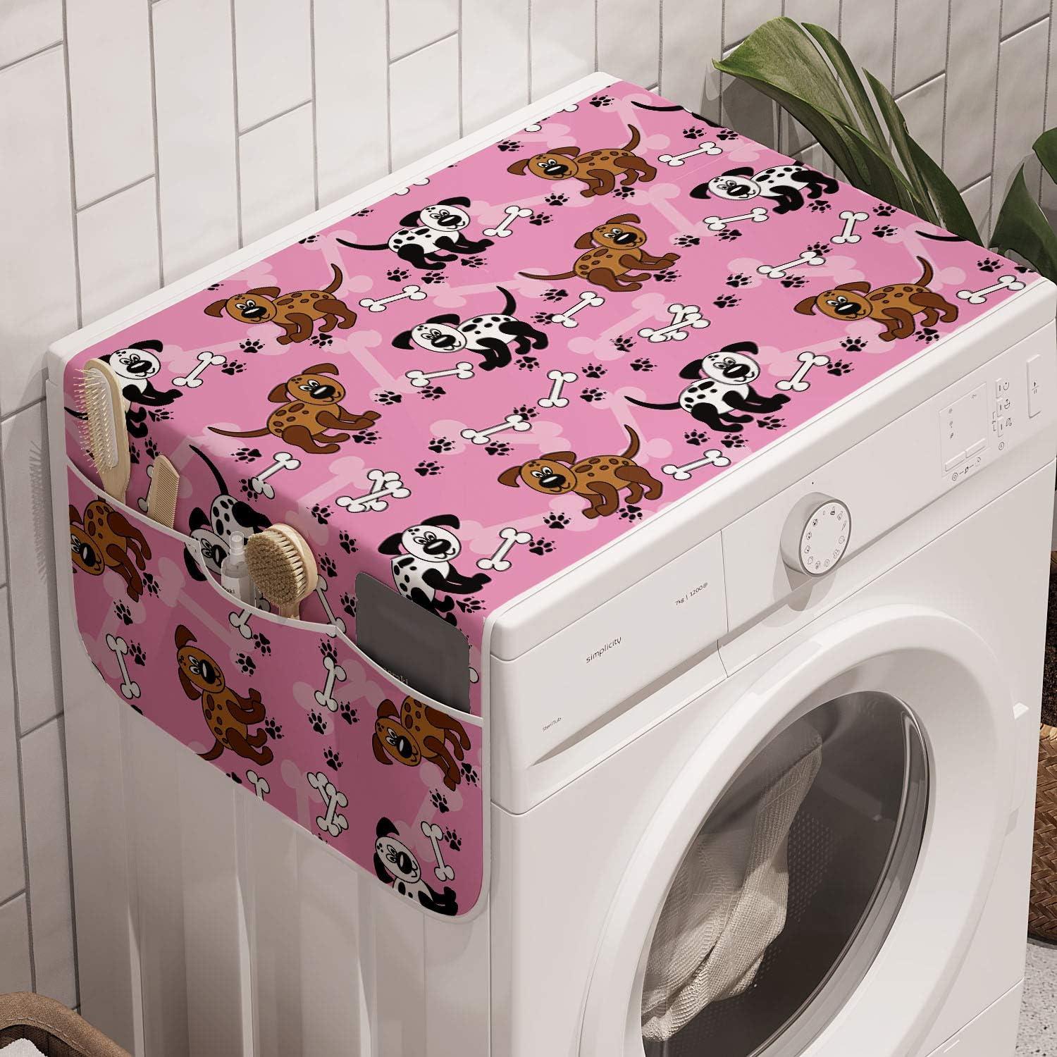 imageAmbesonne Pets Microwave Oven Cover Cats with Hearts Valentines Day Theme Lovers Kitten Meow Doodle Water Resistant Organizer with Pockets for Kitchen 36 x 12 Black Magenta and BlueDark Rust and Charcoal Grey