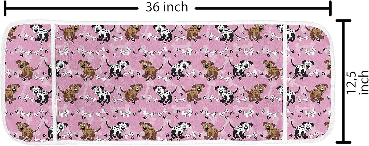 imageAmbesonne Pets Microwave Oven Cover Cats with Hearts Valentines Day Theme Lovers Kitten Meow Doodle Water Resistant Organizer with Pockets for Kitchen 36 x 12 Black Magenta and BlueDark Rust and Charcoal Grey