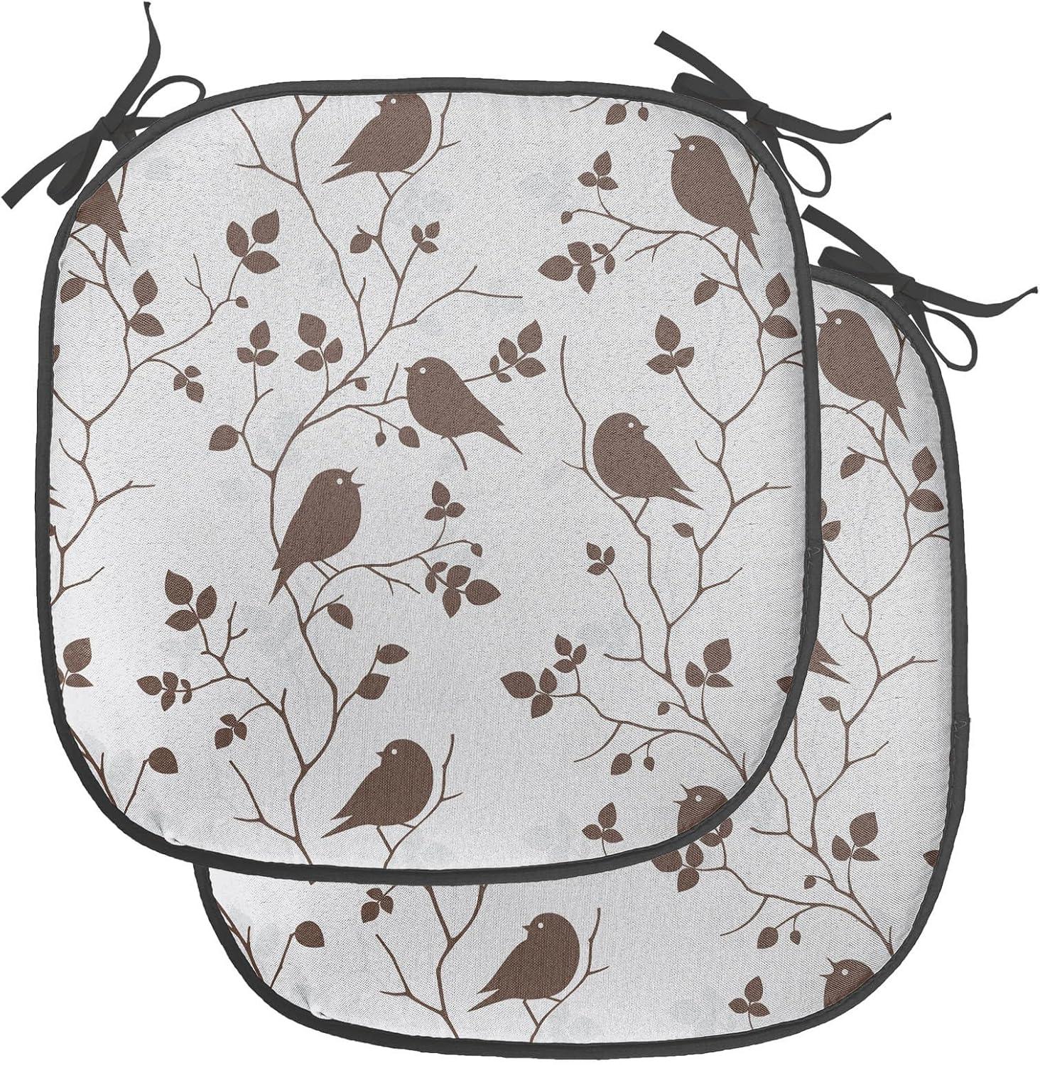imageAmbesonne Poppy Flower Chair Seating Cushion Leaves and Petals Watercolors Bouquet Romance Inspiration Valentines Day AntiSlip Seat Padding for Kitchen amp Patio 16x16 Green Pink CreamPale Grey and Brown