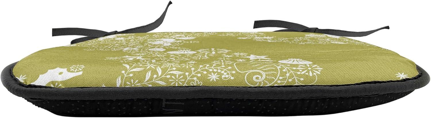imageAmbesonne Poppy Flower Chair Seating Cushion Leaves and Petals Watercolors Bouquet Romance Inspiration Valentines Day AntiSlip Seat Padding for Kitchen amp Patio 16x16 Green Pink CreamYellow Green White