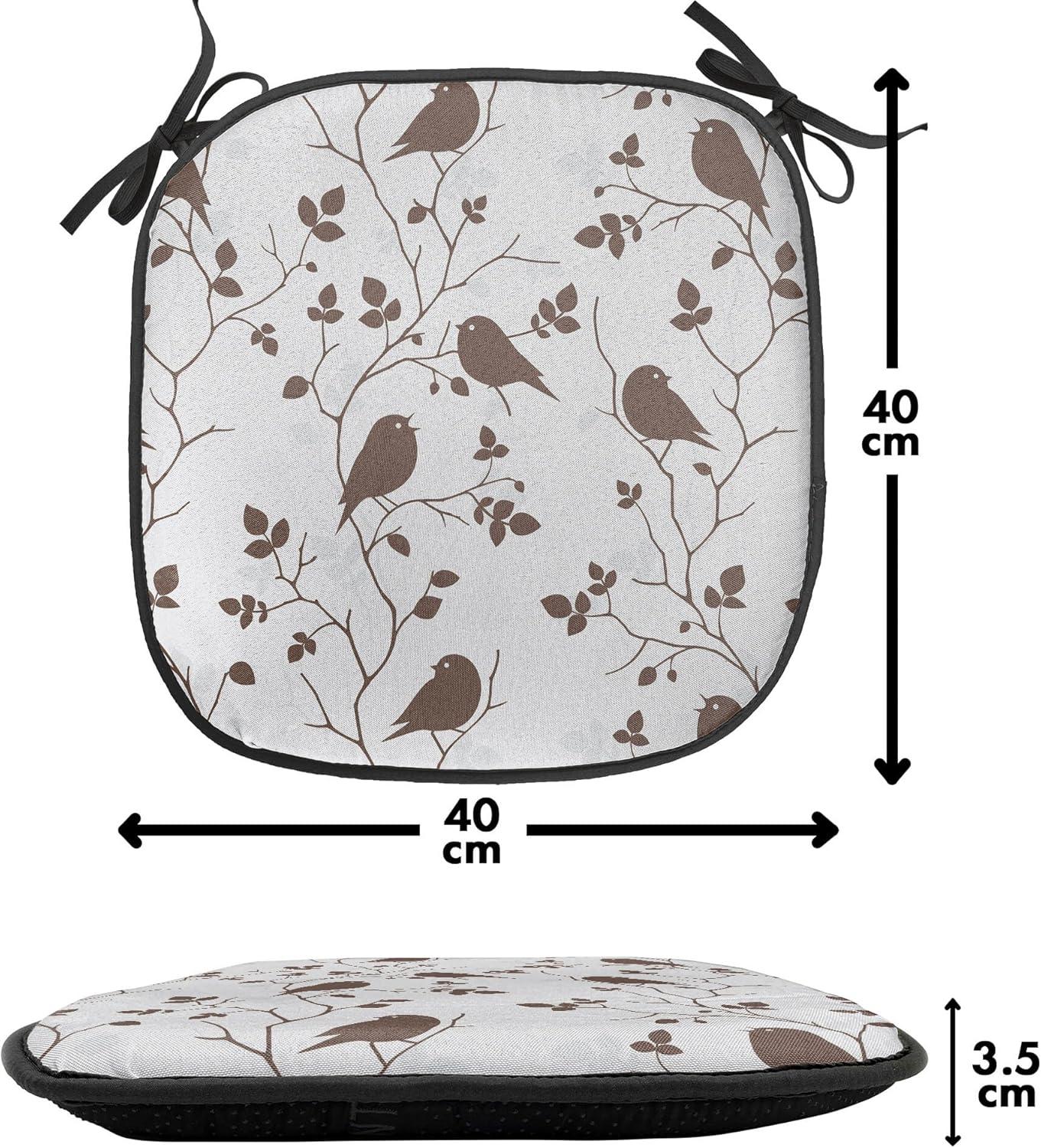 imageAmbesonne Poppy Flower Chair Seating Cushion Leaves and Petals Watercolors Bouquet Romance Inspiration Valentines Day AntiSlip Seat Padding for Kitchen amp Patio 16x16 Green Pink CreamPale Grey and Brown