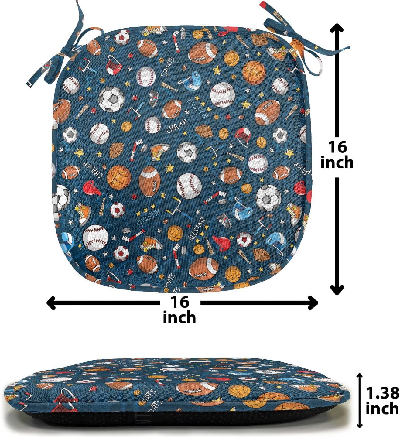 imageAmbesonne Poppy Flower Chair Seating Cushion Leaves and Petals Watercolors Bouquet Romance Inspiration Valentines Day AntiSlip Seat Padding for Kitchen amp Patio 16x16 Green Pink CreamDark Blue Multicolor