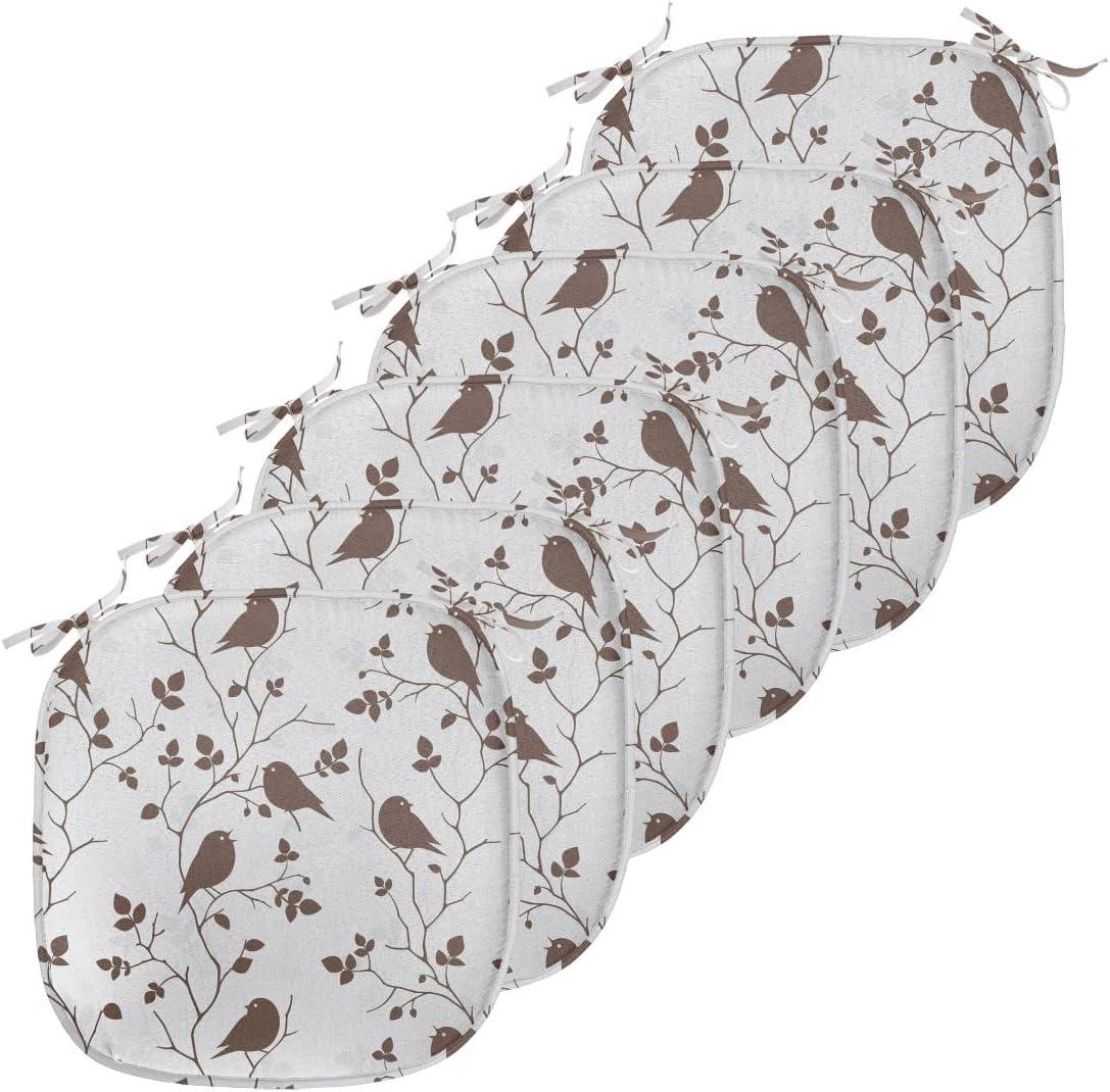 imageAmbesonne Poppy Flower Chair Seating Cushion Leaves and Petals Watercolors Bouquet Romance Inspiration Valentines Day AntiSlip Seat Padding for Kitchen amp Patio 16x16 Green Pink CreamPale Grey and Brown