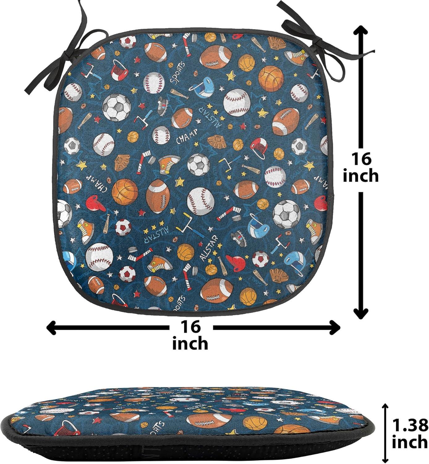 imageAmbesonne Poppy Flower Chair Seating Cushion Leaves and Petals Watercolors Bouquet Romance Inspiration Valentines Day AntiSlip Seat Padding for Kitchen amp Patio 16x16 Green Pink CreamDark Blue Multicolor