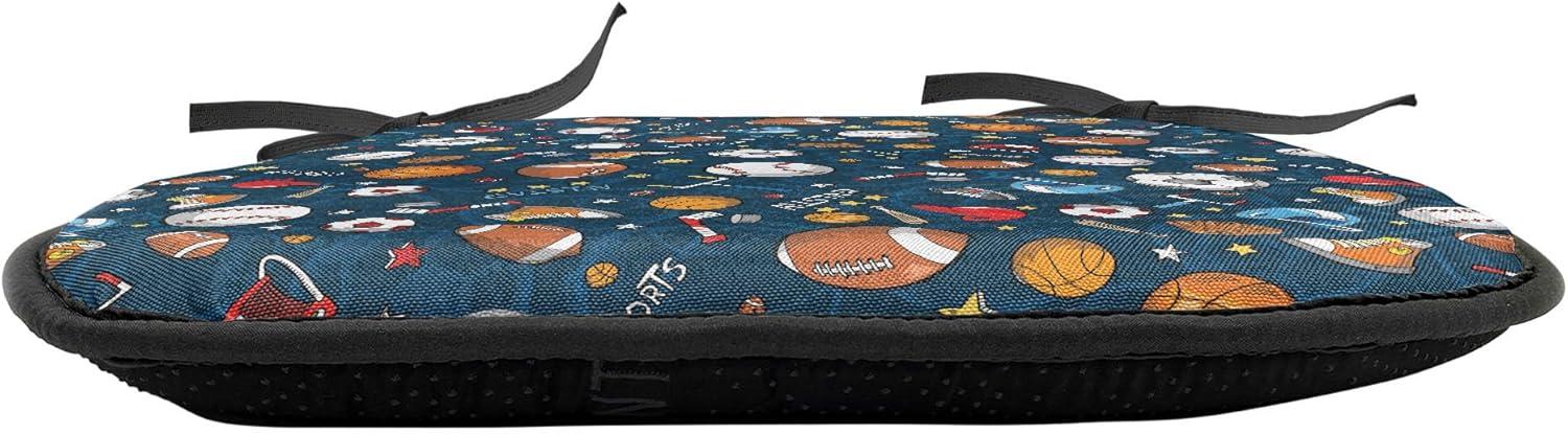 imageAmbesonne Poppy Flower Chair Seating Cushion Leaves and Petals Watercolors Bouquet Romance Inspiration Valentines Day AntiSlip Seat Padding for Kitchen amp Patio 16x16 Green Pink CreamDark Blue Multicolor