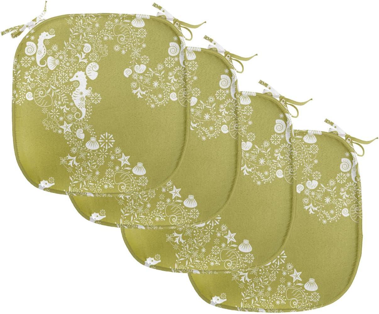 imageAmbesonne Poppy Flower Chair Seating Cushion Leaves and Petals Watercolors Bouquet Romance Inspiration Valentines Day AntiSlip Seat Padding for Kitchen amp Patio 16x16 Green Pink CreamYellow Green White