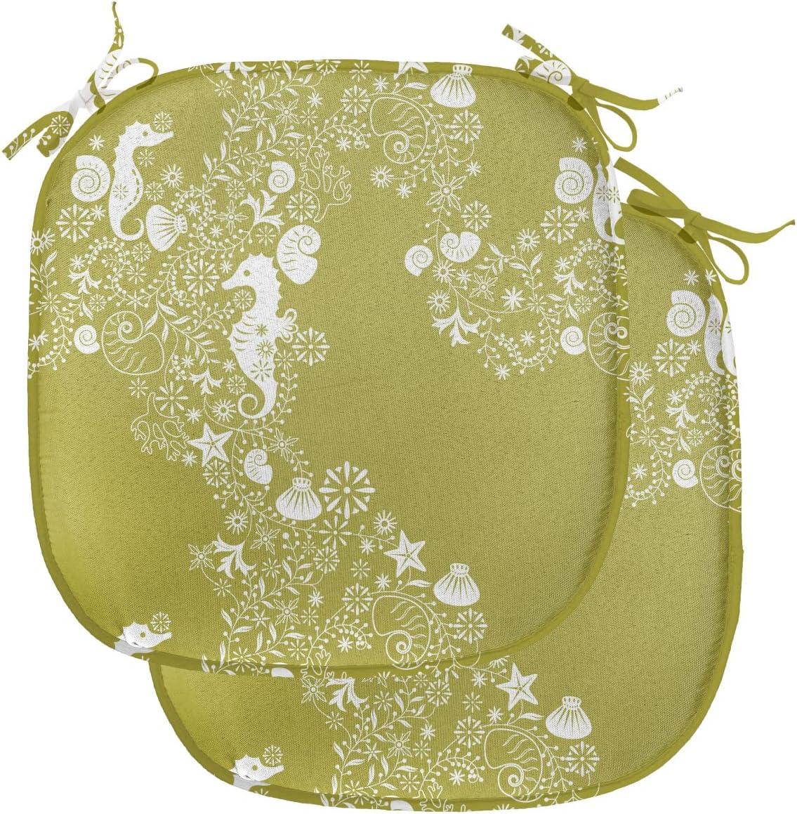 imageAmbesonne Poppy Flower Chair Seating Cushion Leaves and Petals Watercolors Bouquet Romance Inspiration Valentines Day AntiSlip Seat Padding for Kitchen amp Patio 16x16 Green Pink CreamYellow Green White