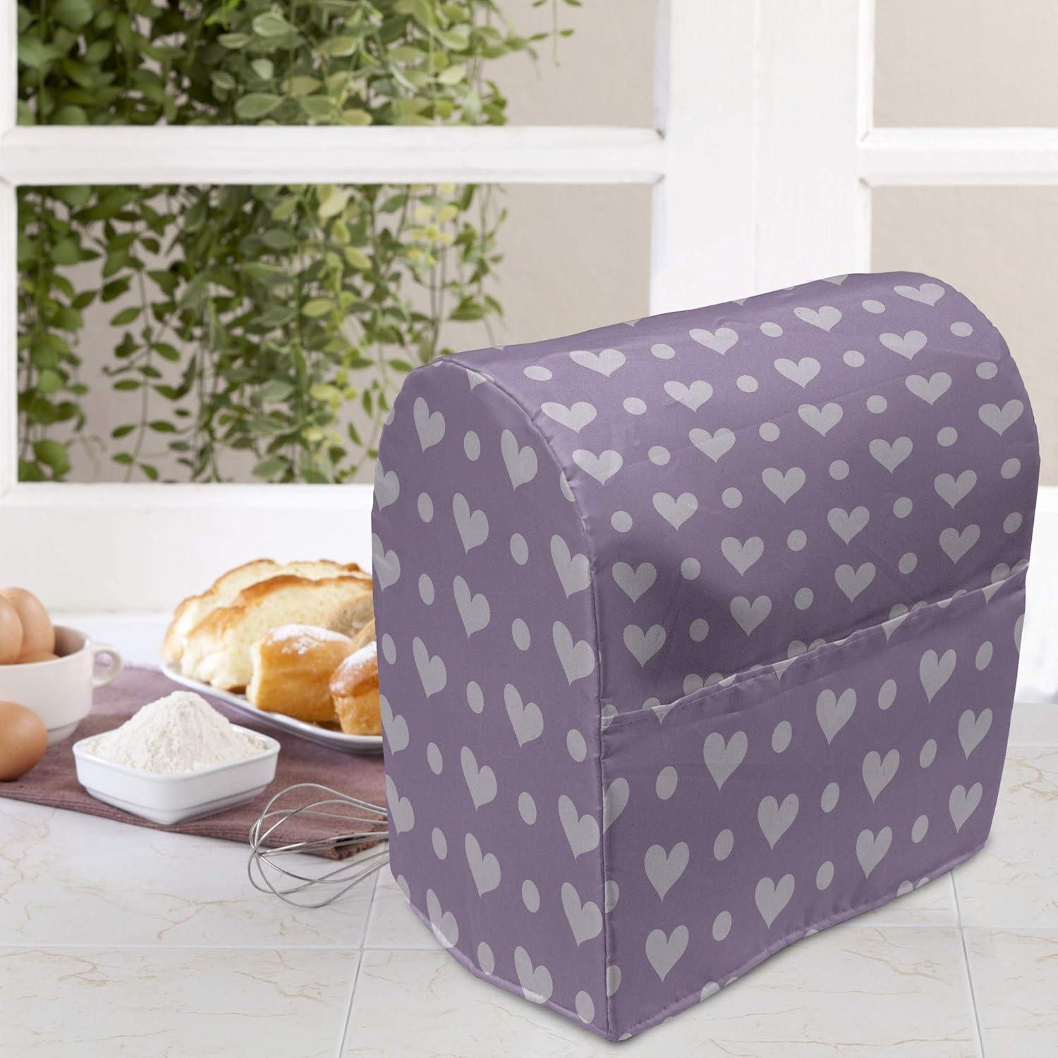 imageAmbesonne Purple Stand Mixer Cover Valentines Day Couple Wedding Bride Heart Design Image Kitchen Appliance Organizer Bag Cover with a Pocket 68 Quarts Lavender and Purple
