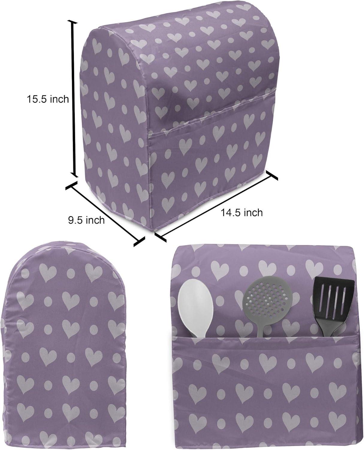 imageAmbesonne Purple Stand Mixer Cover Valentines Day Couple Wedding Bride Heart Design Image Kitchen Appliance Organizer Bag Cover with a Pocket 68 Quarts Lavender and Purple