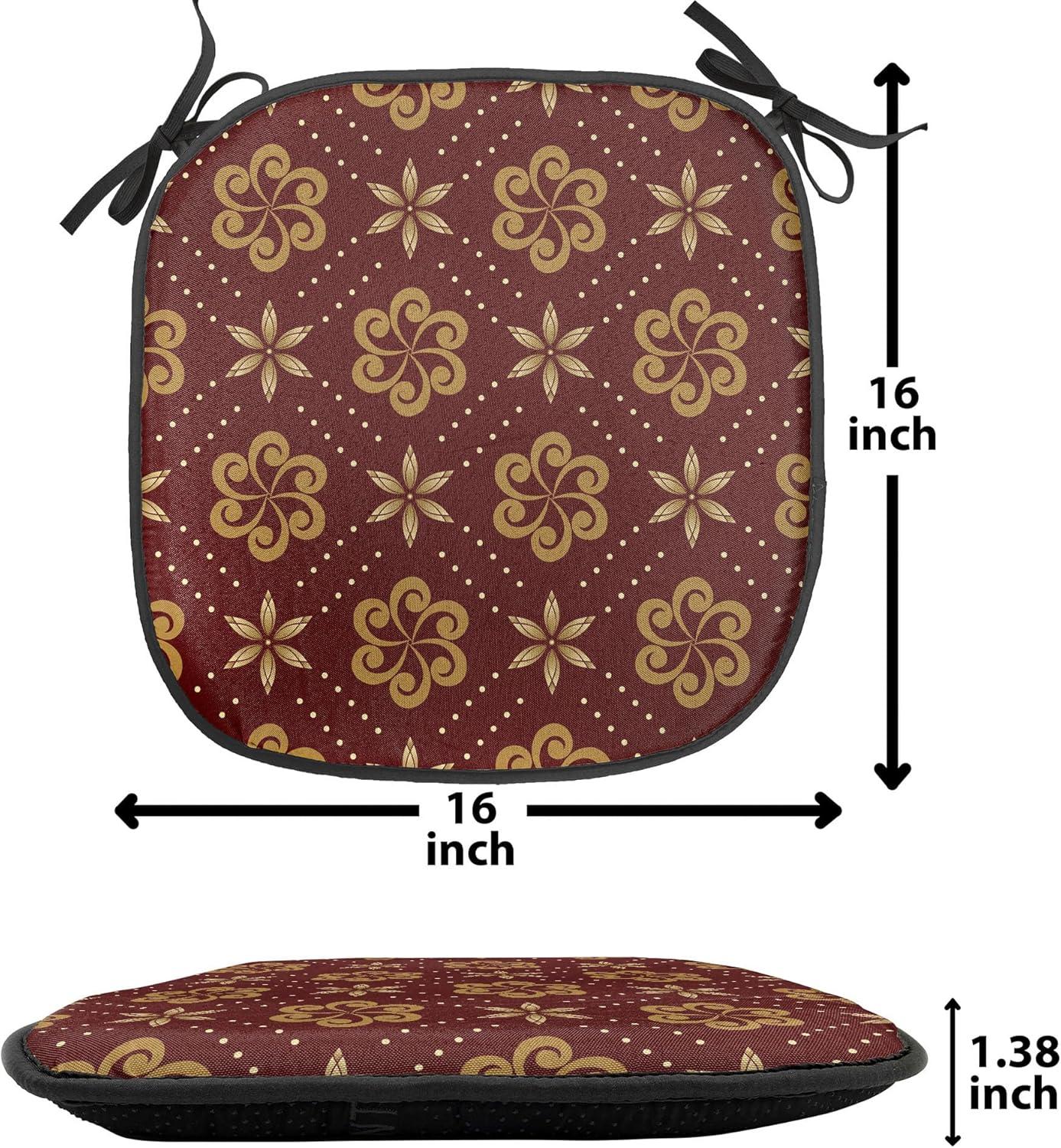 imageAmbesonne Romantic Chair Seating Cushion Set of 4 Valentines Day Love You Calligraphy with Hearts Pastel Colored Design AntiSlip Seat Padding for Kitchen amp Patio 16x16 Pale Pink TealMaroon Pale Brown