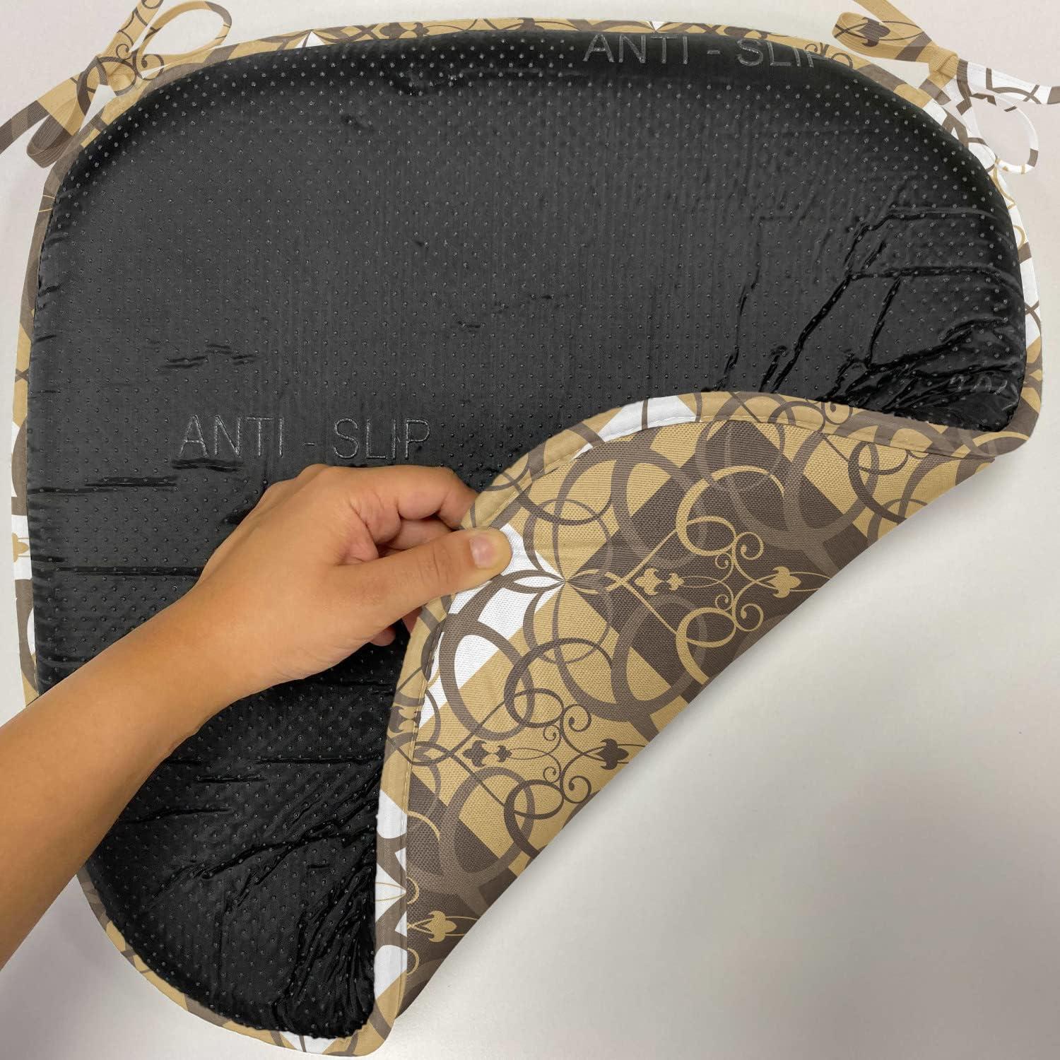 imageAmbesonne Romantic Chair Seating Cushion Set of 4 Valentines Day Love You Calligraphy with Hearts Pastel Colored Design AntiSlip Seat Padding for Kitchen amp Patio 16x16 Pale Pink TealSand Brown Umber White
