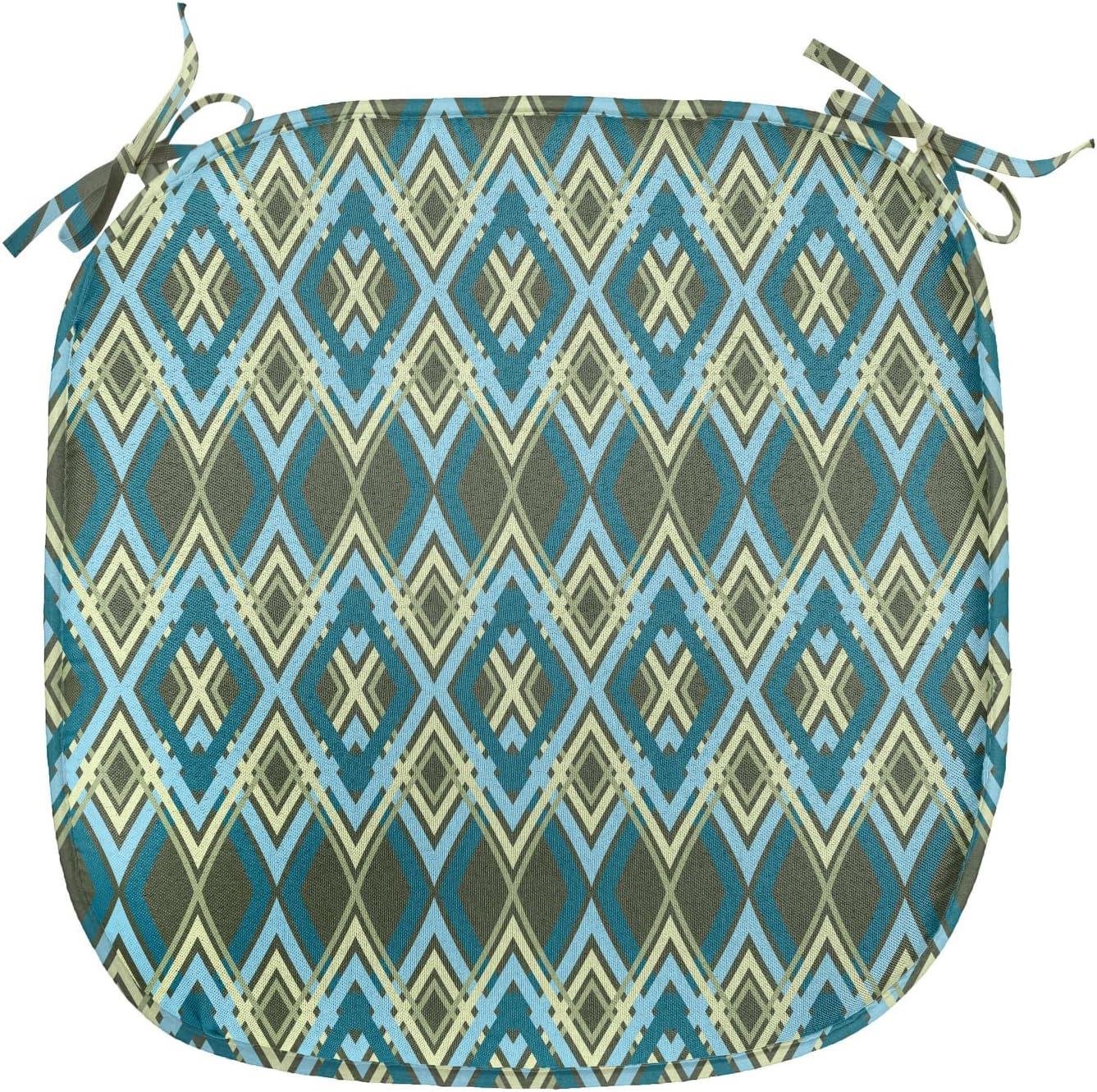 imageAmbesonne Romantic Chair Seating Cushion Set of 4 Valentines Day Love You Calligraphy with Hearts Pastel Colored Design AntiSlip Seat Padding for Kitchen amp Patio 16x16 Pale Pink TealPetrol Blue Olive Green