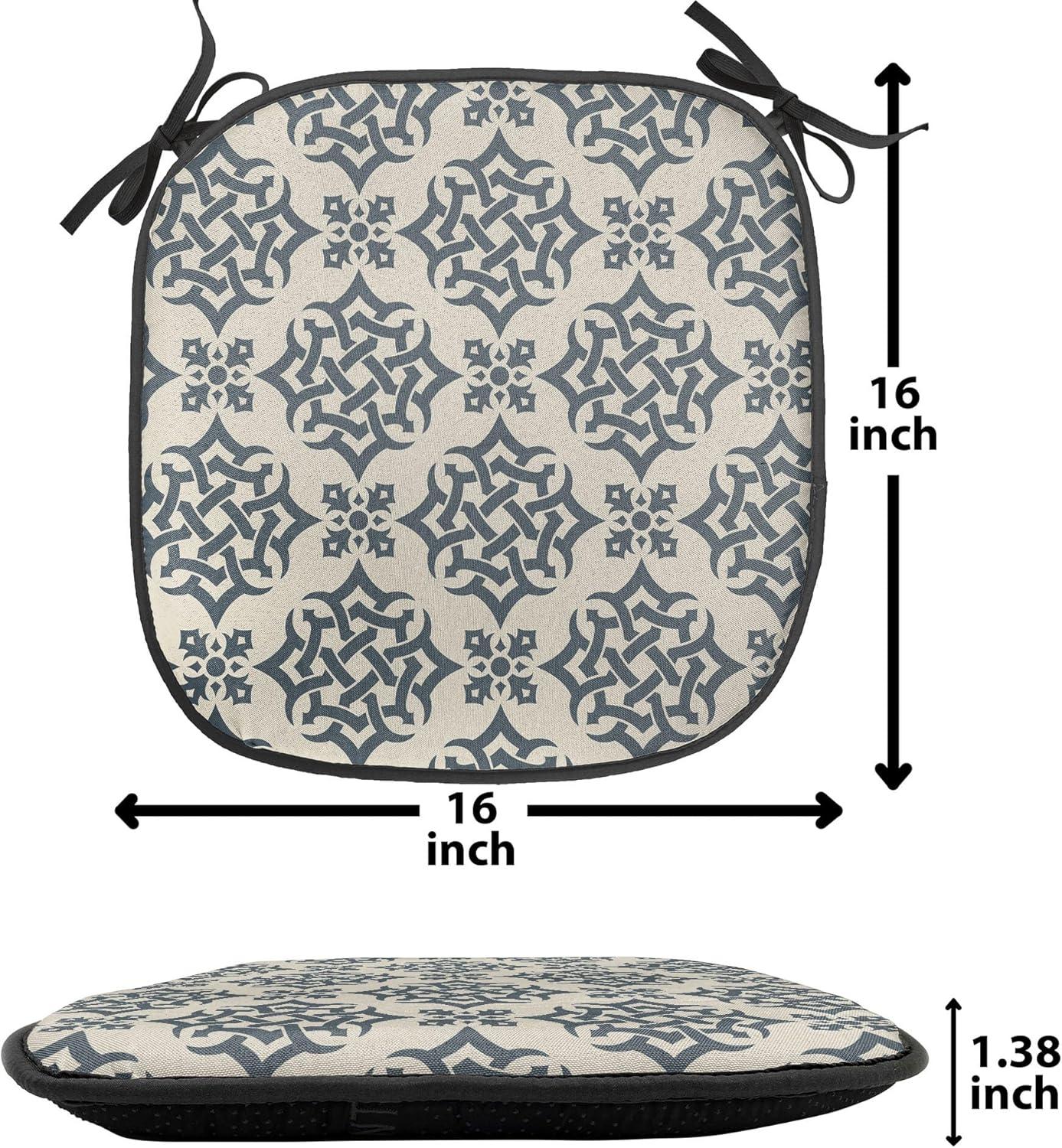 imageAmbesonne Romantic Chair Seating Cushion Set of 4 Valentines Day Love You Calligraphy with Hearts Pastel Colored Design AntiSlip Seat Padding for Kitchen amp Patio 16x16 Pale Pink TealSlate Blue Beige