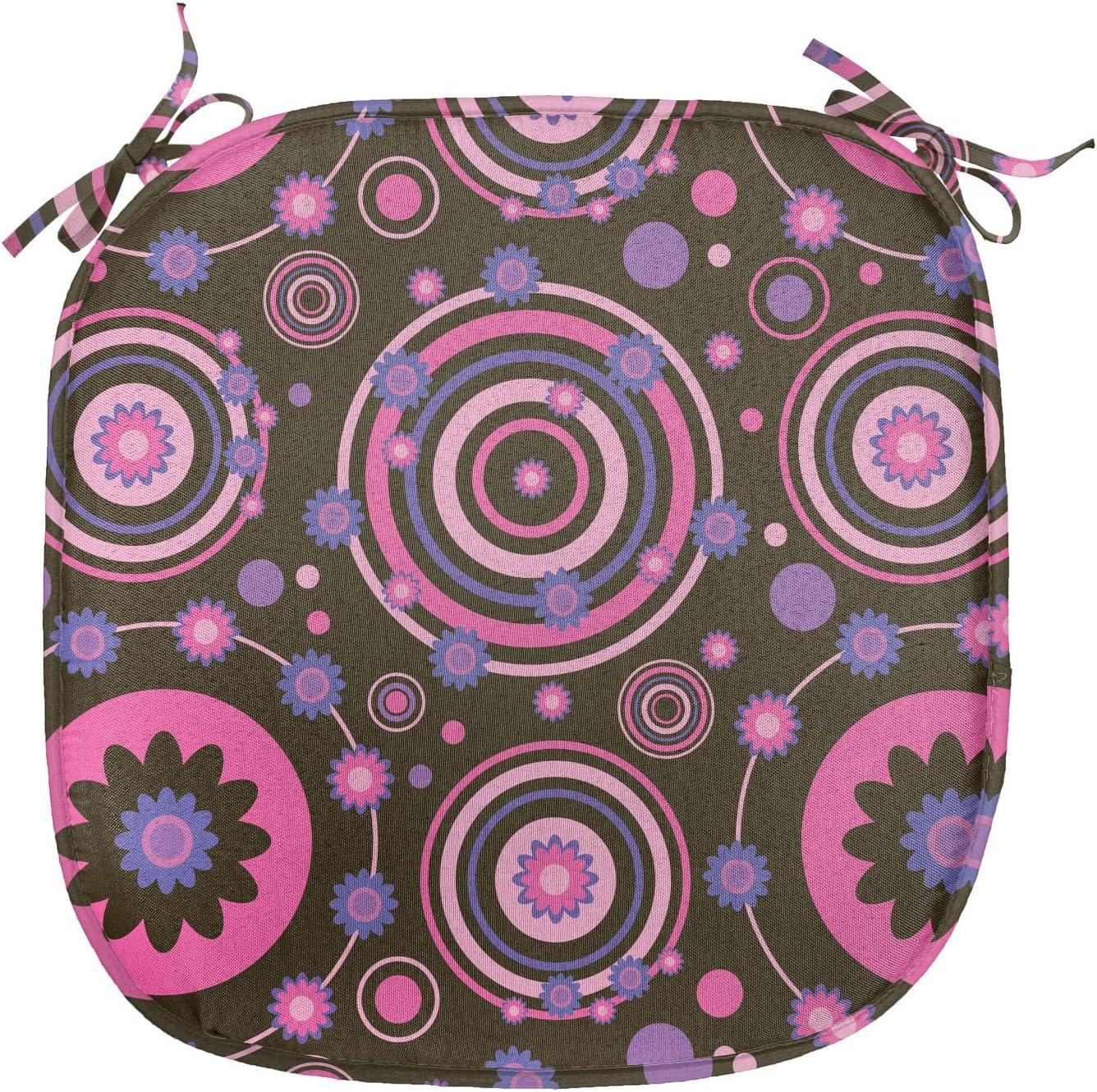 imageAmbesonne Romantic Chair Seating Cushion Set of 4 Valentines Day Love You Calligraphy with Hearts Pastel Colored Design AntiSlip Seat Padding for Kitchen amp Patio 16x16 Pale Pink TealChocolate Pink Purple