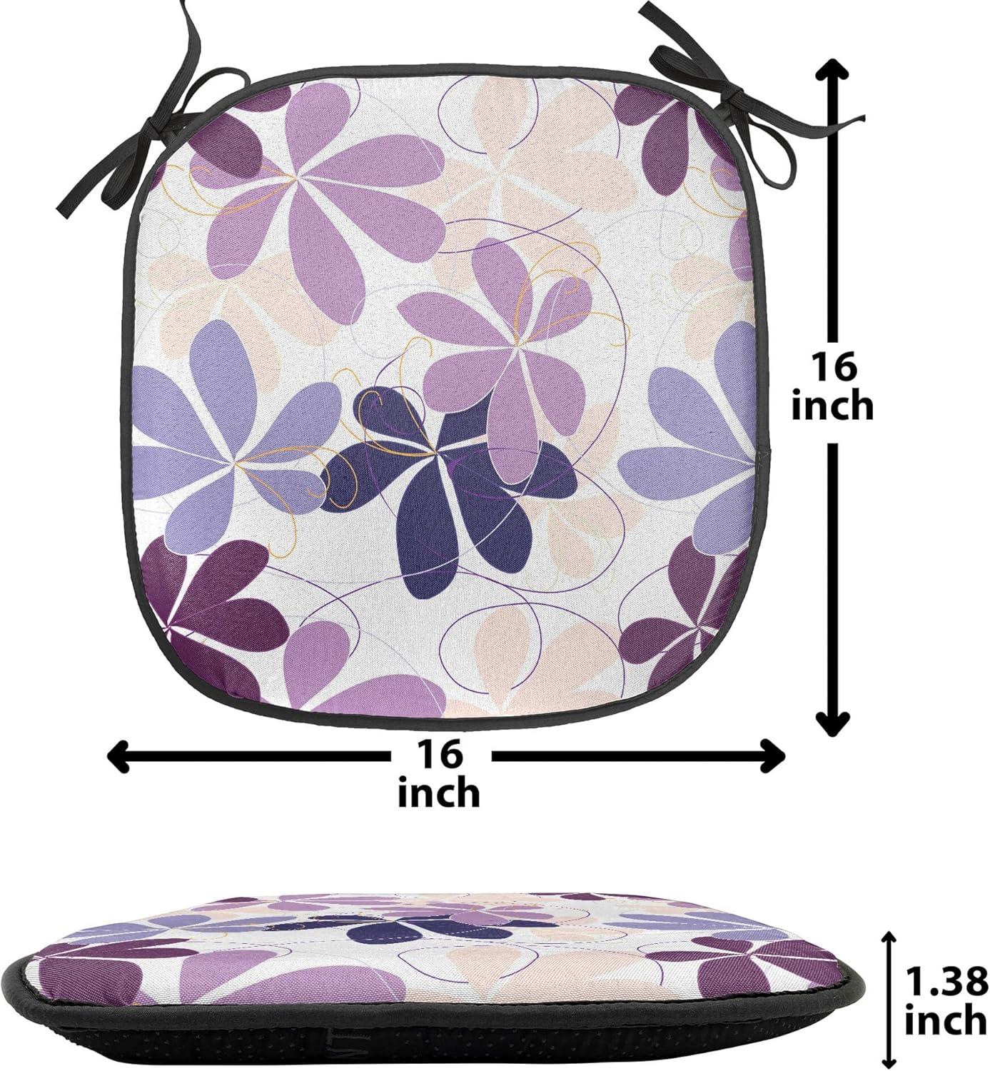imageAmbesonne Romantic Chair Seating Cushion Set of 4 Valentines Day Love You Calligraphy with Hearts Pastel Colored Design AntiSlip Seat Padding for Kitchen amp Patio 16x16 Pale Pink TealPurple Lilac Peach