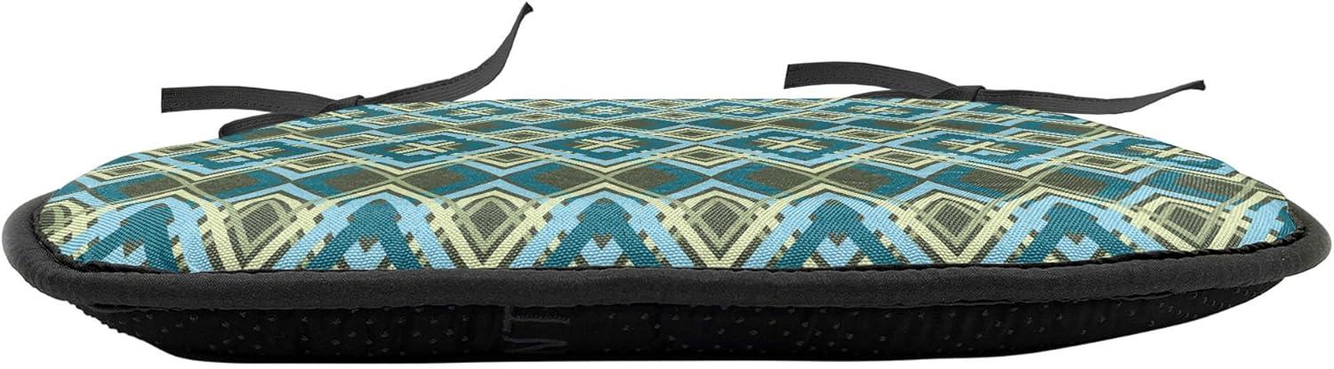 imageAmbesonne Romantic Chair Seating Cushion Set of 4 Valentines Day Love You Calligraphy with Hearts Pastel Colored Design AntiSlip Seat Padding for Kitchen amp Patio 16x16 Pale Pink TealPetrol Blue Olive Green