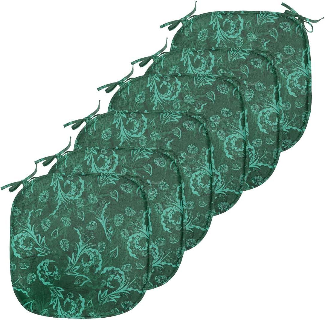 imageAmbesonne Romantic Chair Seating Cushion Set of 4 Valentines Day Love You Calligraphy with Hearts Pastel Colored Design AntiSlip Seat Padding for Kitchen amp Patio 16x16 Pale Pink TealJade Green Pale Green