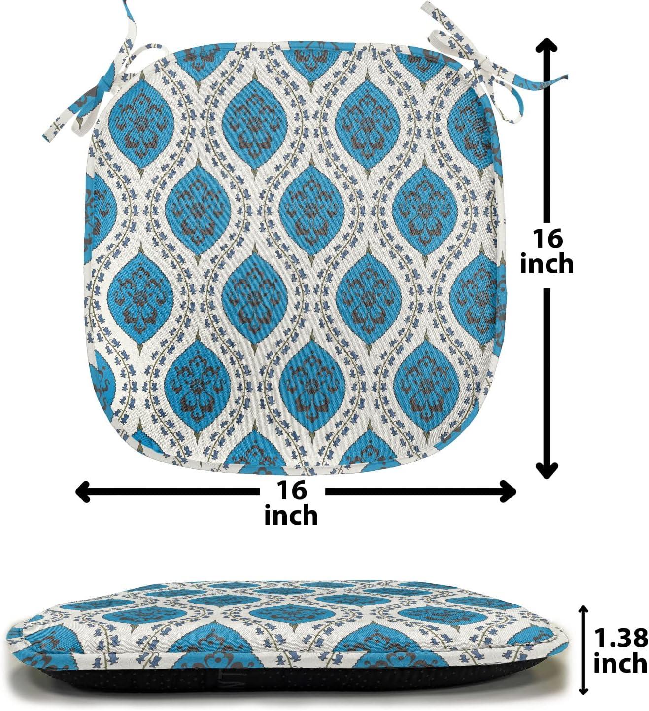 imageAmbesonne Romantic Chair Seating Cushion Set of 4 Valentines Day Love You Calligraphy with Hearts Pastel Colored Design AntiSlip Seat Padding for Kitchen amp Patio 16x16 Pale Pink TealViolet Blue Coconut