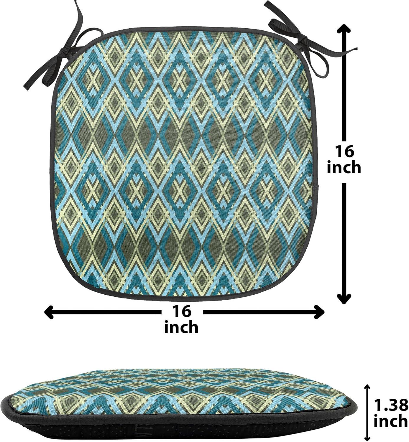 imageAmbesonne Romantic Chair Seating Cushion Set of 4 Valentines Day Love You Calligraphy with Hearts Pastel Colored Design AntiSlip Seat Padding for Kitchen amp Patio 16x16 Pale Pink TealPetrol Blue Olive Green