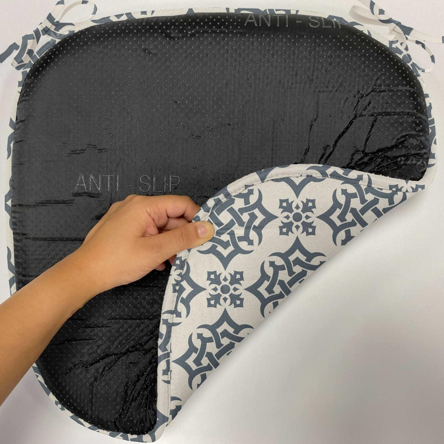 imageAmbesonne Romantic Chair Seating Cushion Set of 4 Valentines Day Love You Calligraphy with Hearts Pastel Colored Design AntiSlip Seat Padding for Kitchen amp Patio 16x16 Pale Pink TealSlate Blue Beige