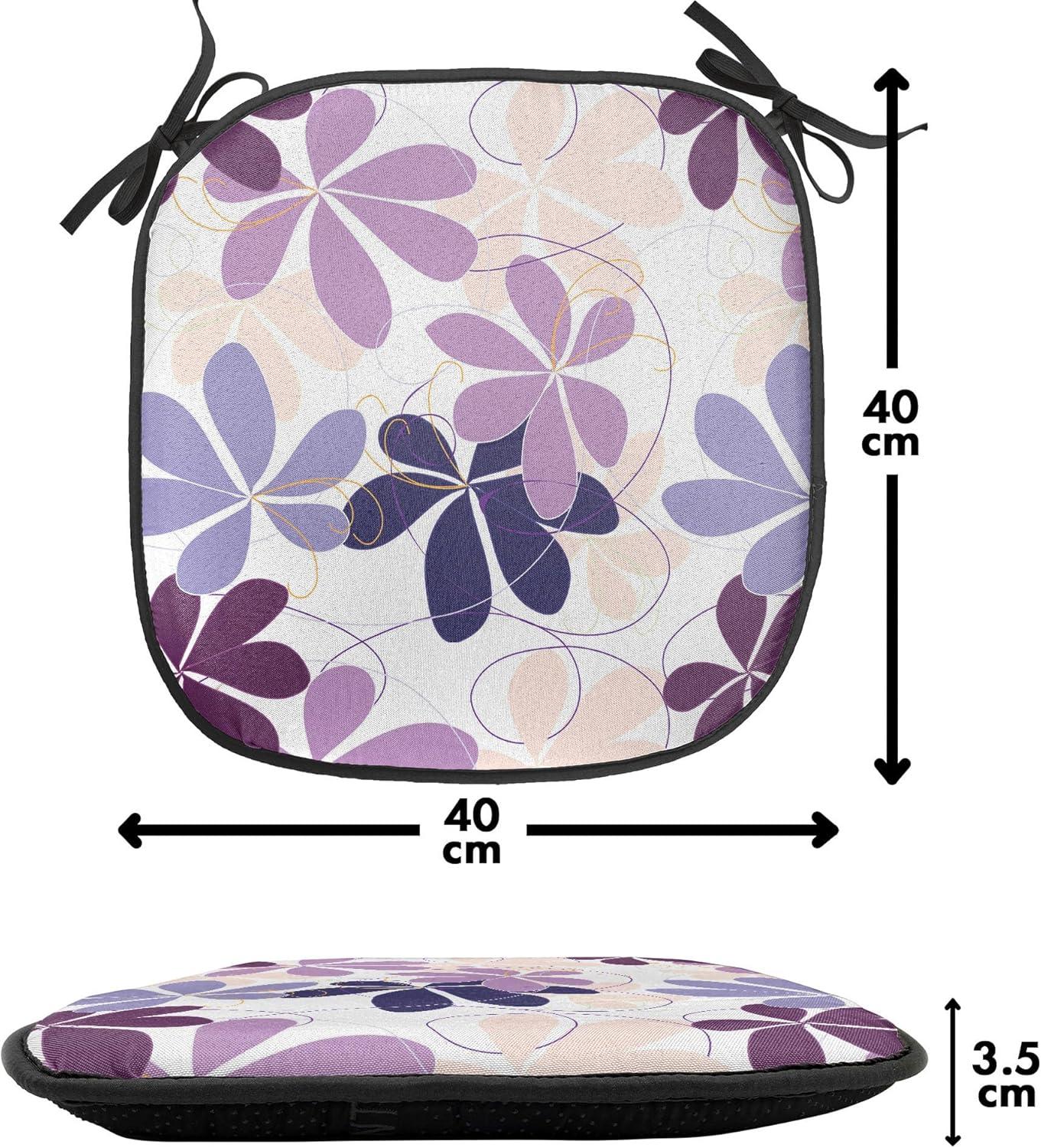 imageAmbesonne Romantic Chair Seating Cushion Set of 4 Valentines Day Love You Calligraphy with Hearts Pastel Colored Design AntiSlip Seat Padding for Kitchen amp Patio 16x16 Pale Pink TealPurple Lilac Peach
