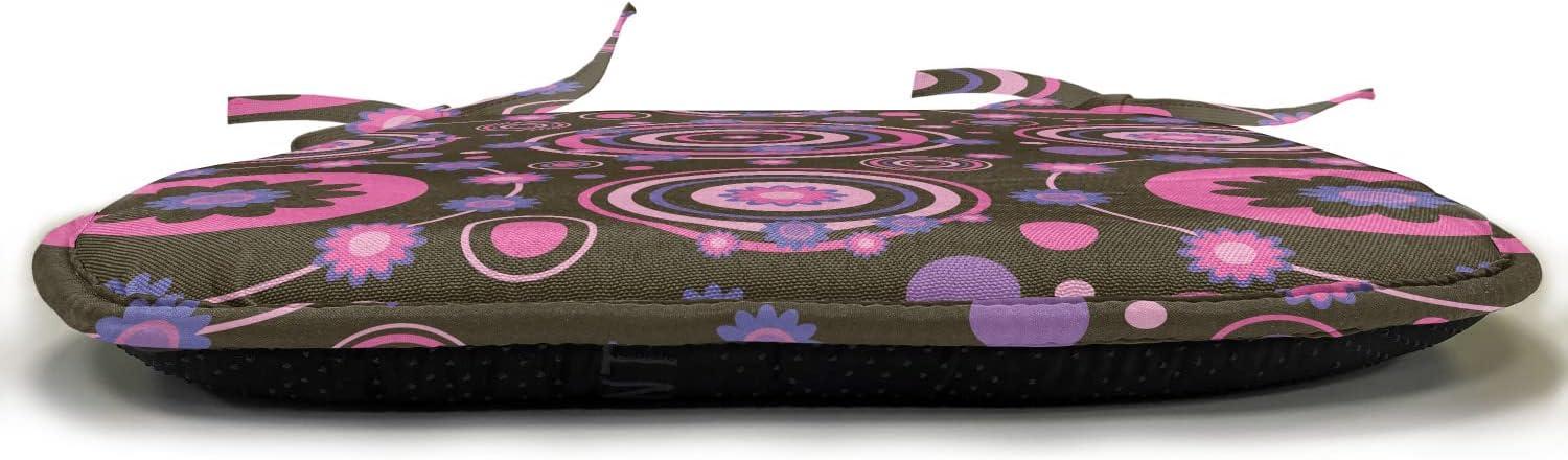 imageAmbesonne Romantic Chair Seating Cushion Set of 4 Valentines Day Love You Calligraphy with Hearts Pastel Colored Design AntiSlip Seat Padding for Kitchen amp Patio 16x16 Pale Pink TealChocolate Pink Purple