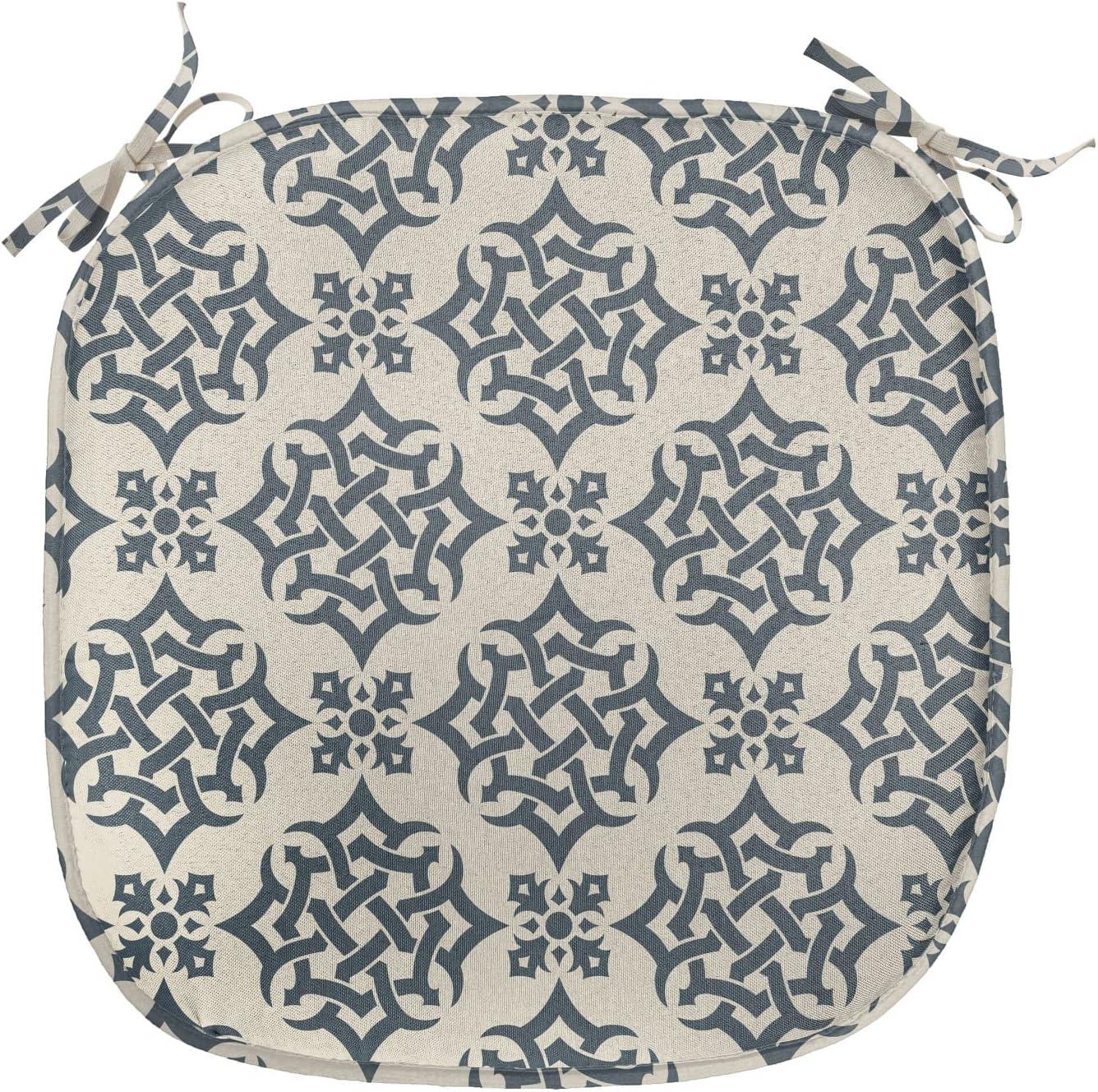 imageAmbesonne Romantic Chair Seating Cushion Set of 4 Valentines Day Love You Calligraphy with Hearts Pastel Colored Design AntiSlip Seat Padding for Kitchen amp Patio 16x16 Pale Pink TealSlate Blue Beige
