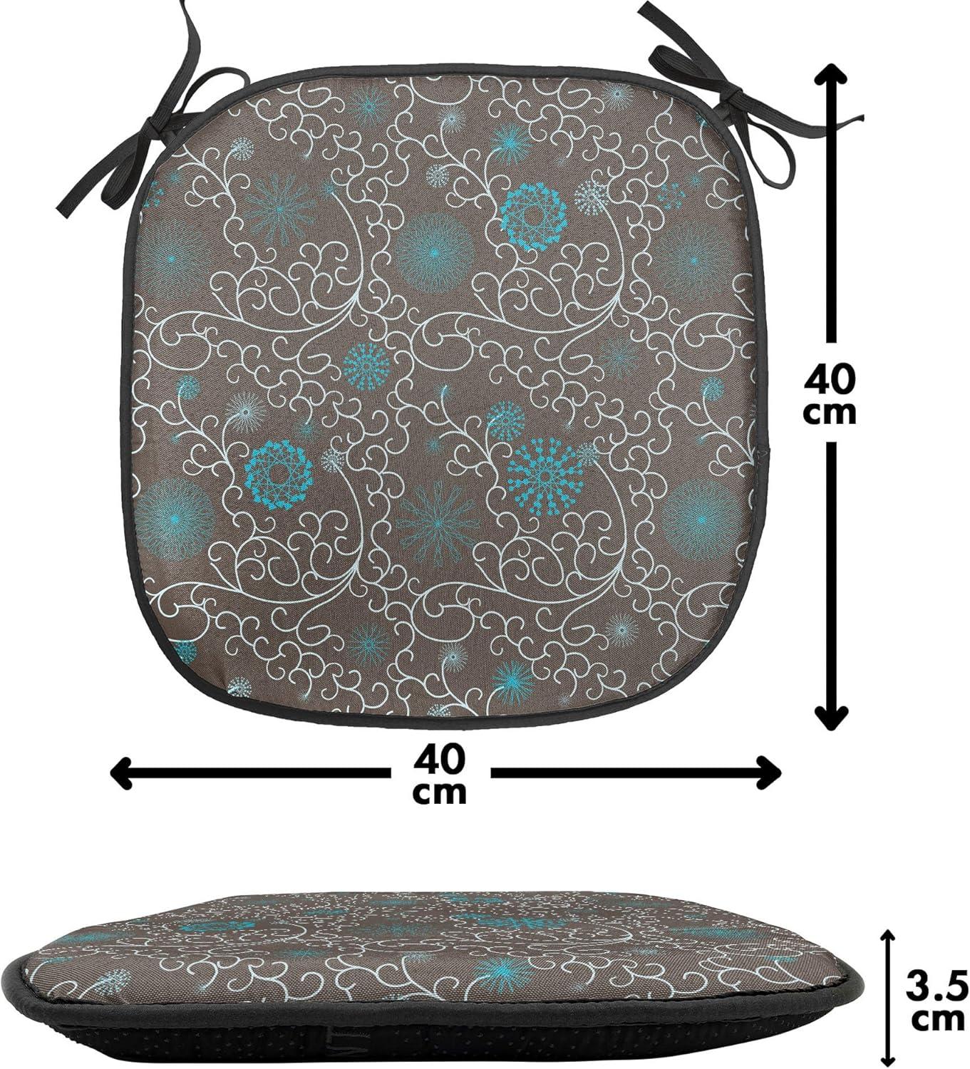 imageAmbesonne Romantic Chair Seating Cushion Set of 4 Valentines Day Love You Calligraphy with Hearts Pastel Colored Design AntiSlip Seat Padding for Kitchen amp Patio 16x16 Pale Pink TealBrown White Aqua