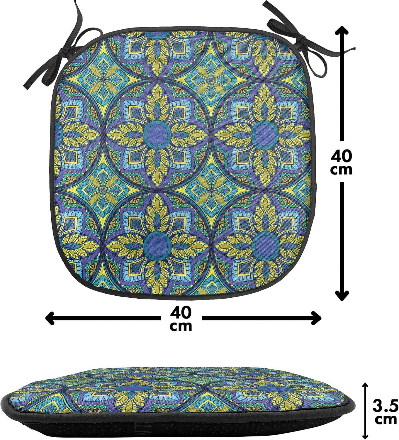 imageAmbesonne Romantic Chair Seating Cushion Set of 4 Valentines Day Love You Calligraphy with Hearts Pastel Colored Design AntiSlip Seat Padding for Kitchen amp Patio 16x16 Pale Pink TealCobalt Blue Apple Green