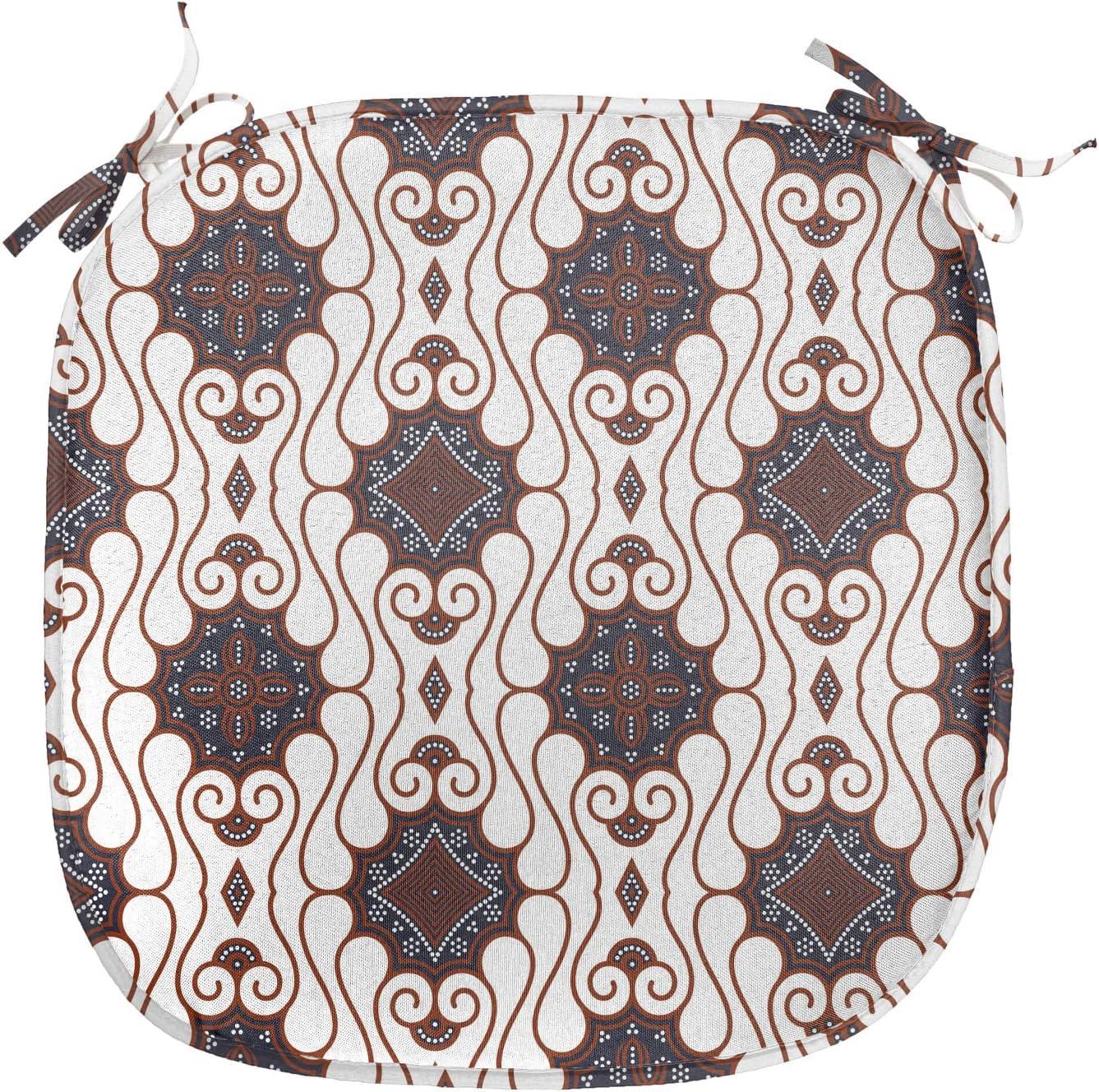 imageAmbesonne Romantic Chair Seating Cushion Set of 4 Valentines Day Love You Calligraphy with Hearts Pastel Colored Design AntiSlip Seat Padding for Kitchen amp Patio 16x16 Pale Pink TealDark Blue White Brown
