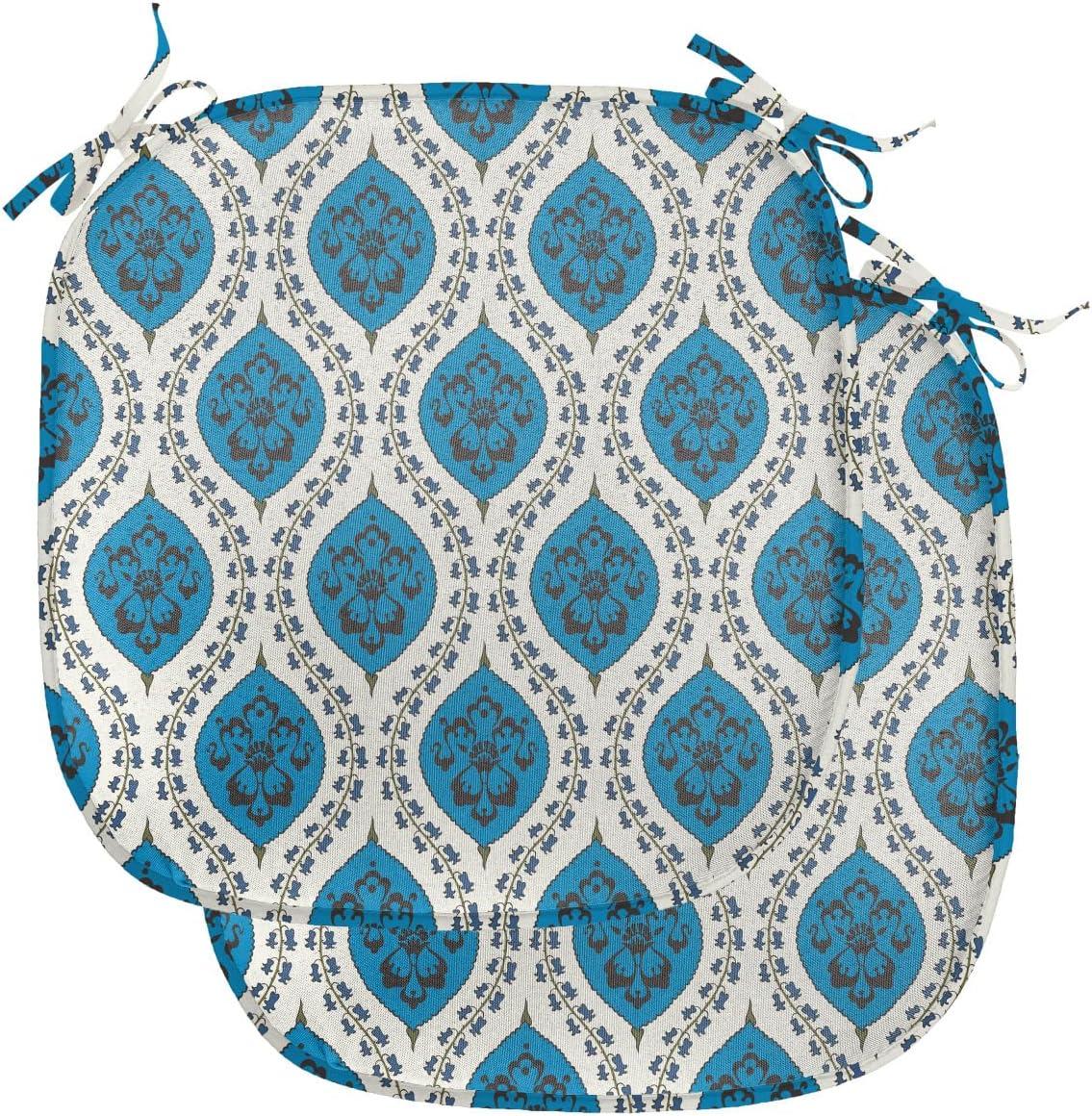 imageAmbesonne Romantic Chair Seating Cushion Set of 4 Valentines Day Love You Calligraphy with Hearts Pastel Colored Design AntiSlip Seat Padding for Kitchen amp Patio 16x16 Pale Pink TealViolet Blue Coconut