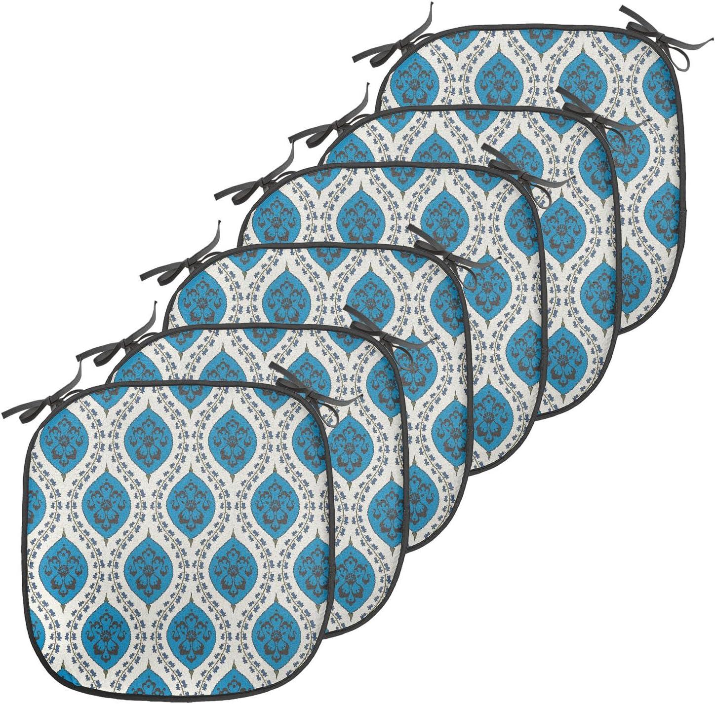 imageAmbesonne Romantic Chair Seating Cushion Set of 4 Valentines Day Love You Calligraphy with Hearts Pastel Colored Design AntiSlip Seat Padding for Kitchen amp Patio 16x16 Pale Pink TealViolet Blue Coconut