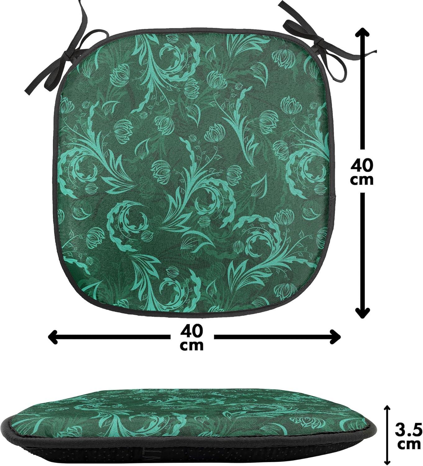 imageAmbesonne Romantic Chair Seating Cushion Set of 4 Valentines Day Love You Calligraphy with Hearts Pastel Colored Design AntiSlip Seat Padding for Kitchen amp Patio 16x16 Pale Pink TealJade Green Pale Green