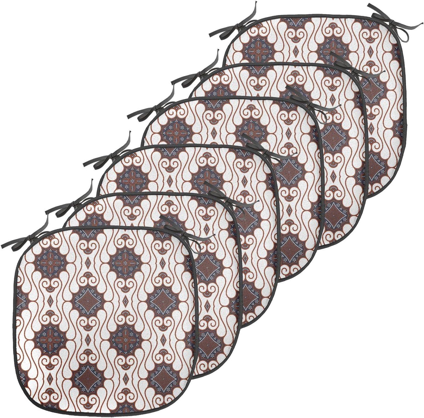 imageAmbesonne Romantic Chair Seating Cushion Set of 4 Valentines Day Love You Calligraphy with Hearts Pastel Colored Design AntiSlip Seat Padding for Kitchen amp Patio 16x16 Pale Pink TealDark Blue White Brown