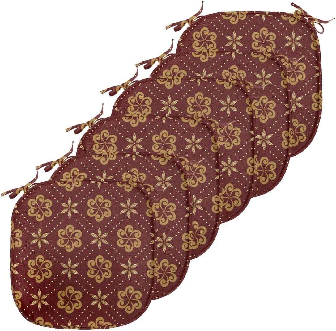 imageAmbesonne Romantic Chair Seating Cushion Set of 4 Valentines Day Love You Calligraphy with Hearts Pastel Colored Design AntiSlip Seat Padding for Kitchen amp Patio 16x16 Pale Pink TealMaroon Pale Brown