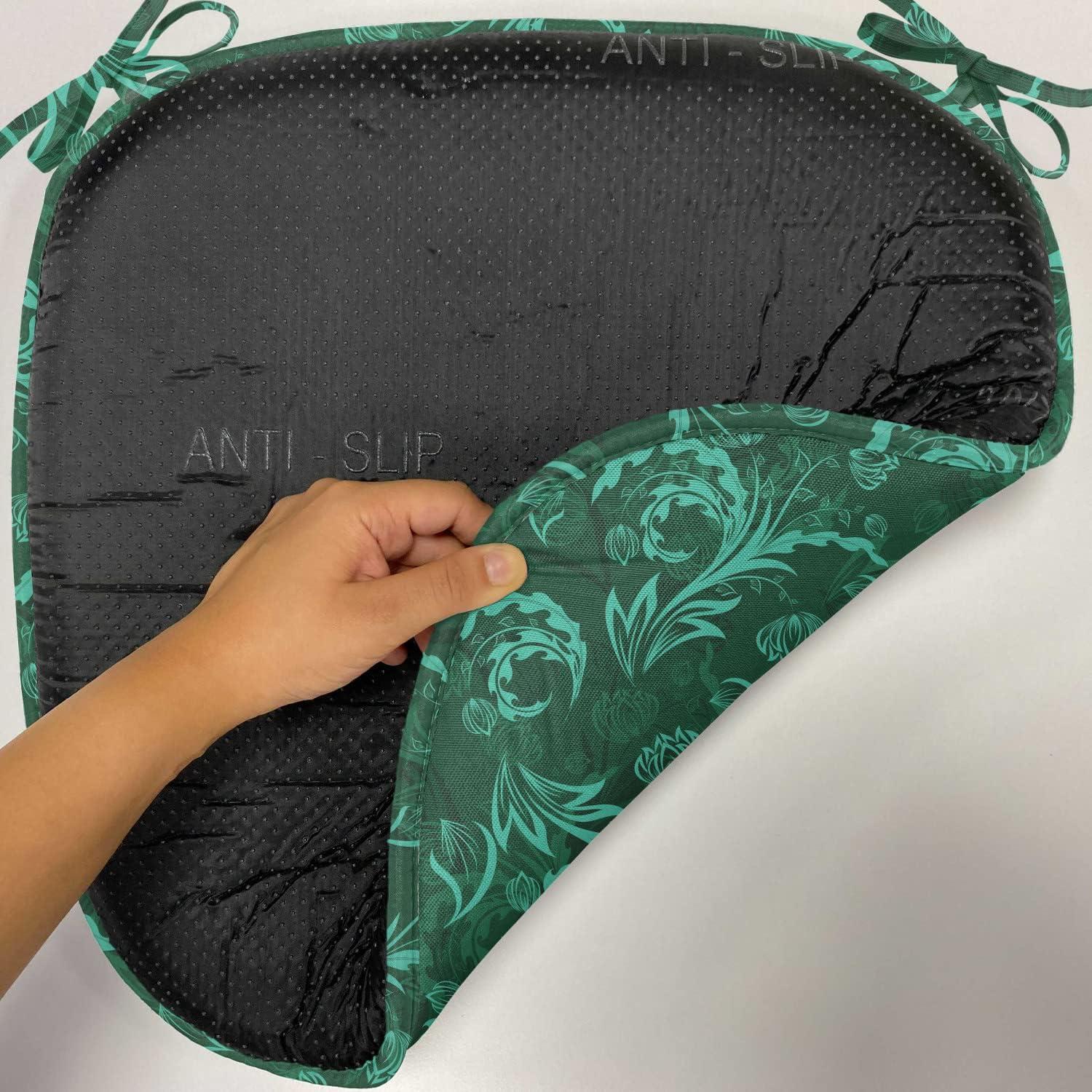 imageAmbesonne Romantic Chair Seating Cushion Set of 4 Valentines Day Love You Calligraphy with Hearts Pastel Colored Design AntiSlip Seat Padding for Kitchen amp Patio 16x16 Pale Pink TealJade Green Pale Green