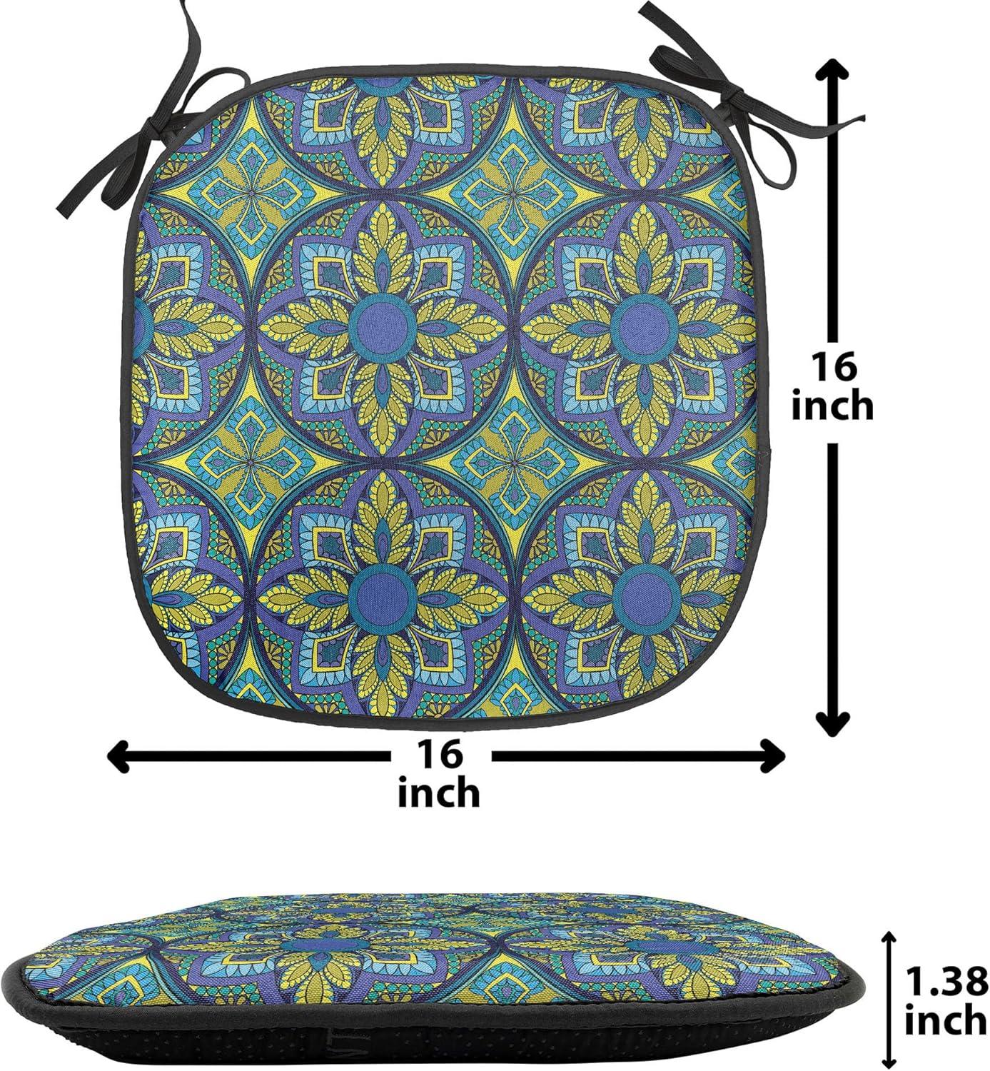 imageAmbesonne Romantic Chair Seating Cushion Set of 4 Valentines Day Love You Calligraphy with Hearts Pastel Colored Design AntiSlip Seat Padding for Kitchen amp Patio 16x16 Pale Pink TealCobalt Blue Apple Green