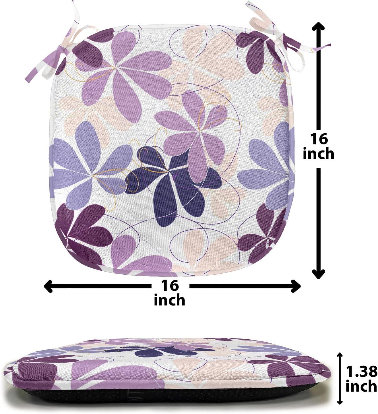 imageAmbesonne Romantic Chair Seating Cushion Set of 4 Valentines Day Love You Calligraphy with Hearts Pastel Colored Design AntiSlip Seat Padding for Kitchen amp Patio 16x16 Pale Pink TealPurple Lilac Peach