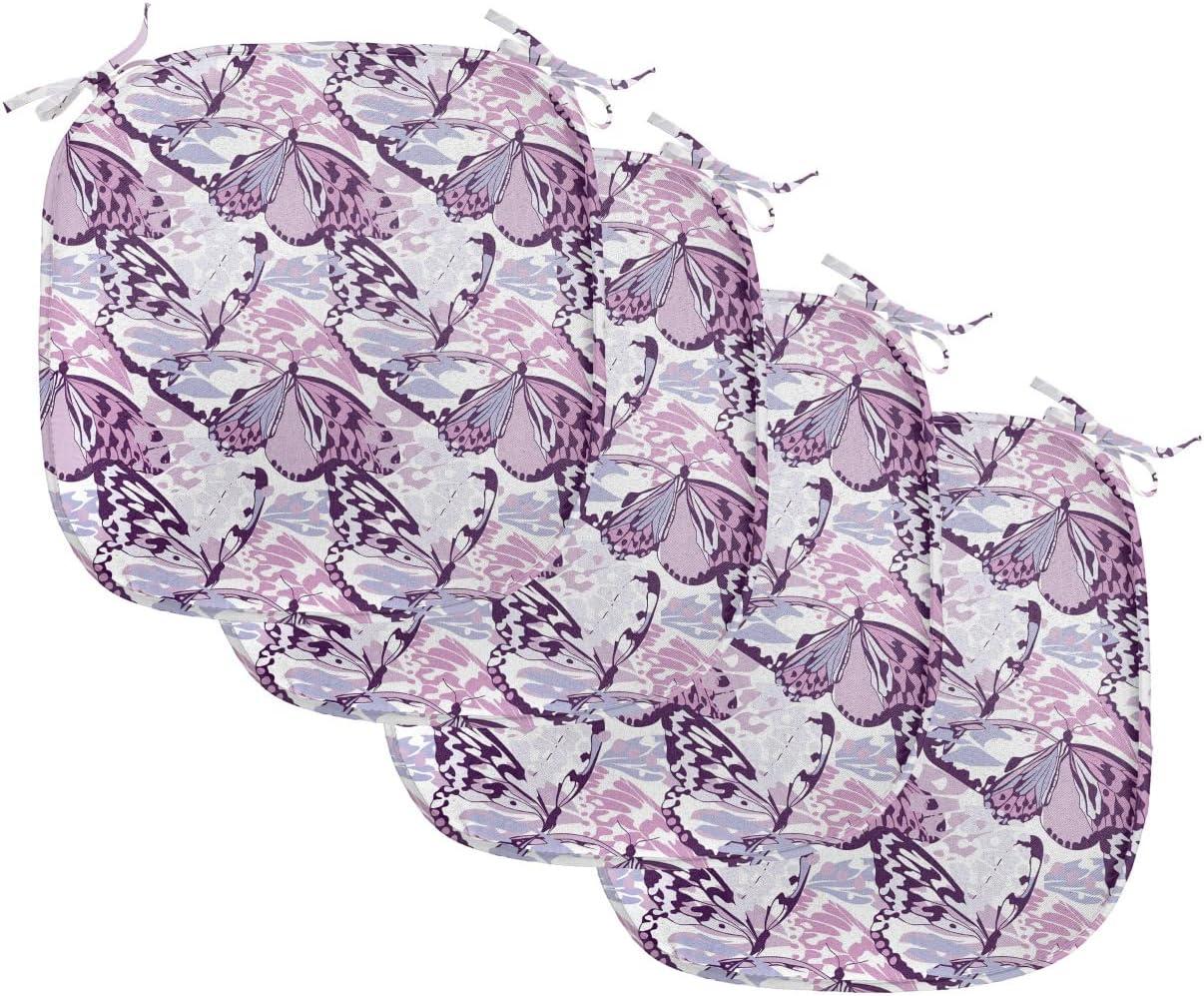 imageAmbesonne Romantic Chair Seating Cushion Set of 6 Valentines Day Style Rose Composition Love in Pastel Colors AntiSlip Seat Padding for Kitchen amp Patio 16x16 Aqua Dark Coral BeigeLavender Lilac Violet