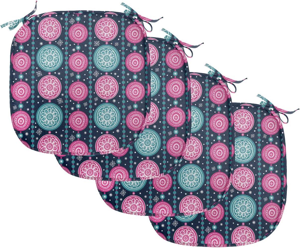 imageAmbesonne Romantic Chair Seating Cushion Set of 6 Valentines Day Style Rose Composition Love in Pastel Colors AntiSlip Seat Padding for Kitchen amp Patio 16x16 Aqua Dark Coral BeigeDark Blue Teal Pink