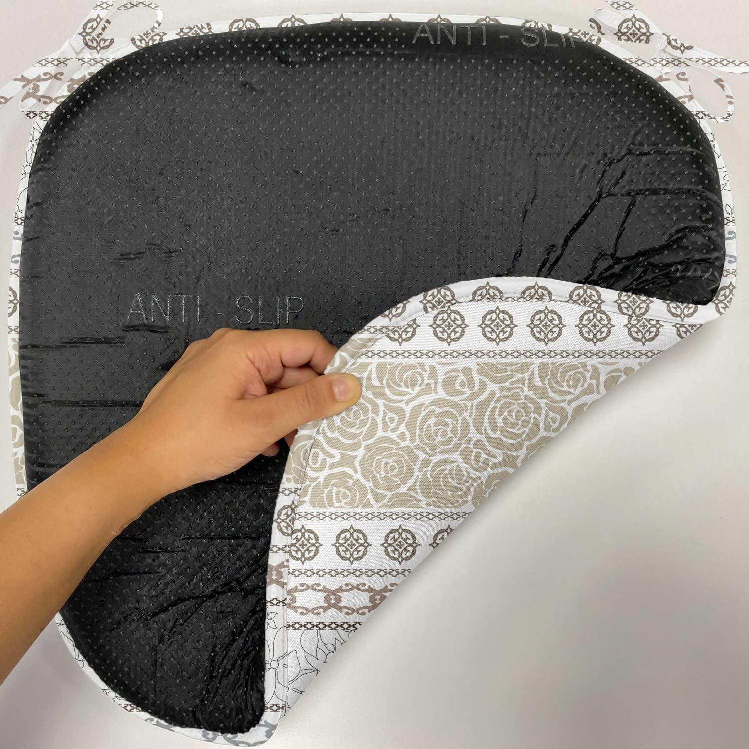 imageAmbesonne Romantic Chair Seating Cushion Set of 6 Valentines Day Style Rose Composition Love in Pastel Colors AntiSlip Seat Padding for Kitchen amp Patio 16x16 Aqua Dark Coral BeigeGrey Tan and White