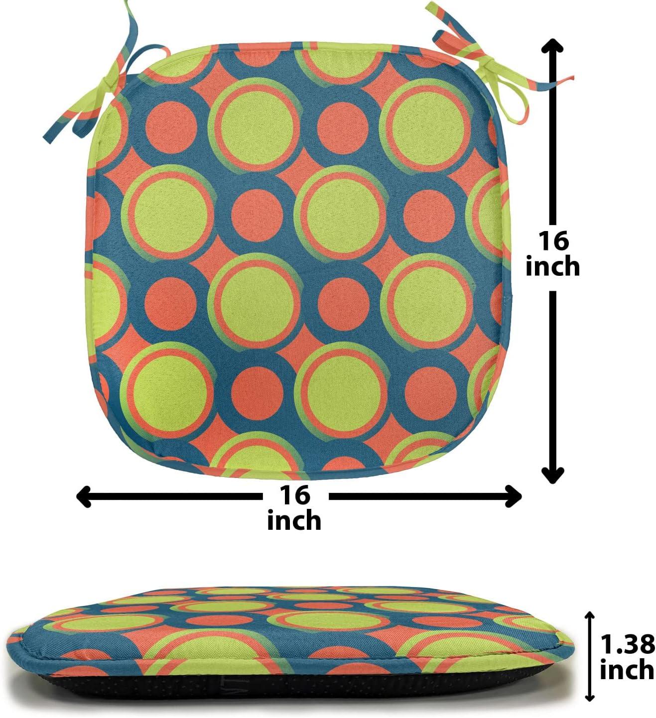 imageAmbesonne Romantic Chair Seating Cushion Set of 6 Valentines Day Style Rose Composition Love in Pastel Colors AntiSlip Seat Padding for Kitchen amp Patio 16x16 Aqua Dark Coral BeigeYellow Green Orange