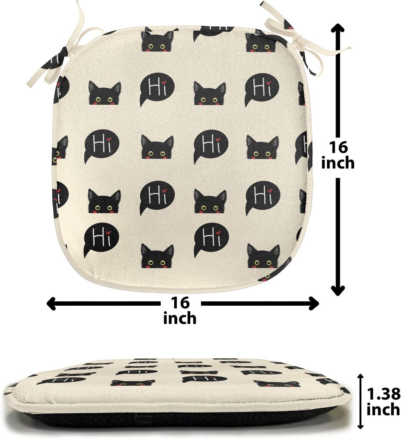 imageAmbesonne Romantic Chair Seating Cushion Set of 6 Valentines Day Style Rose Composition Love in Pastel Colors AntiSlip Seat Padding for Kitchen amp Patio 16x16 Aqua Dark Coral BeigeIvory Black Ruby