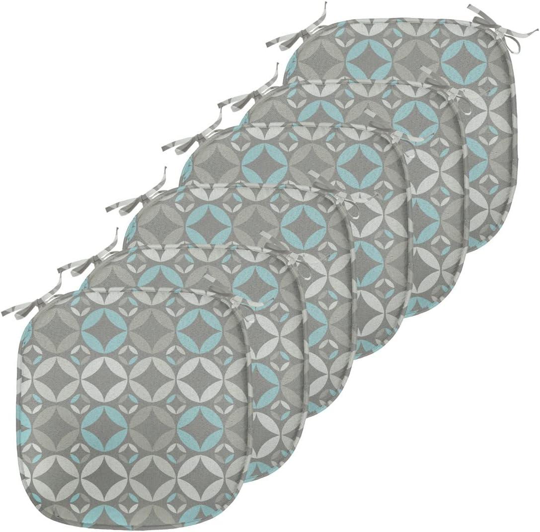 imageAmbesonne Romantic Chair Seating Cushion Set of 6 Valentines Day Style Rose Composition Love in Pastel Colors AntiSlip Seat Padding for Kitchen amp Patio 16x16 Aqua Dark Coral BeigeGrey Pale Blue Pale Grey